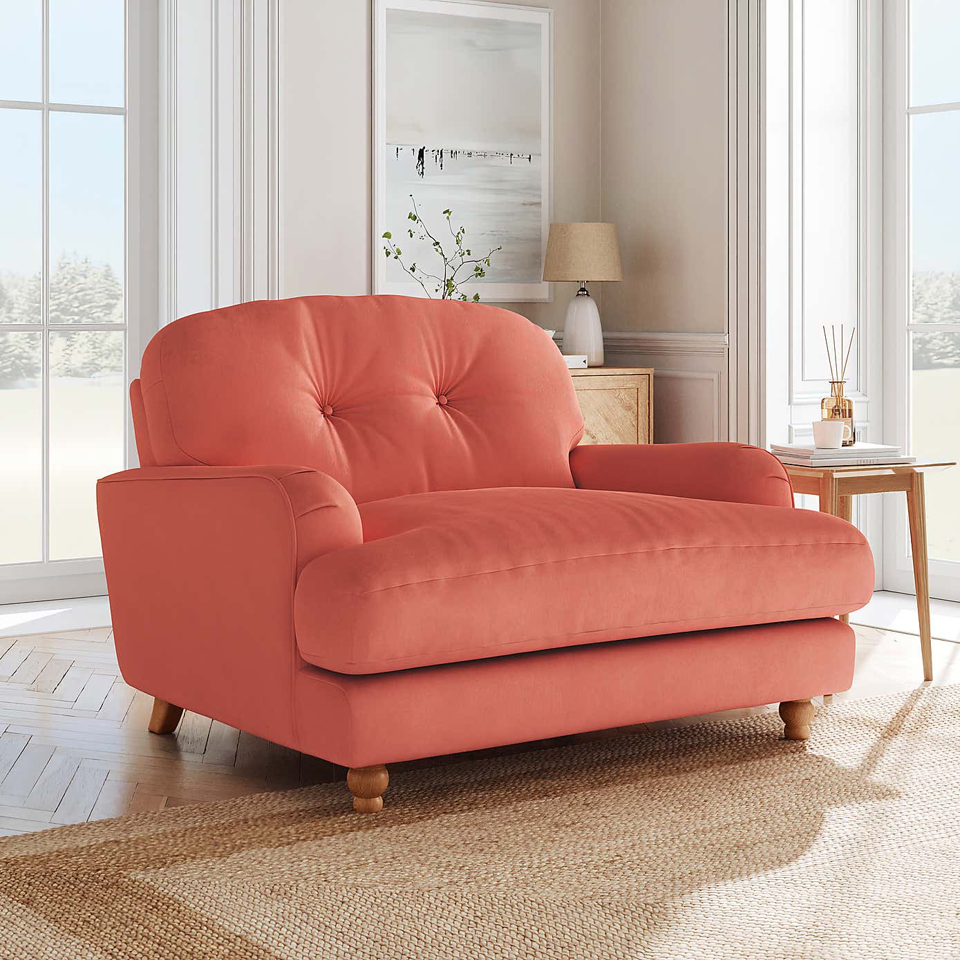 Martha Matte Plush Velvet Snuggle Sofa