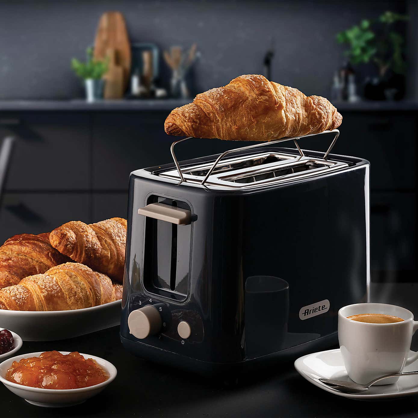 Ariete Breakfast Line 2 Slice Dark Grey Toaster