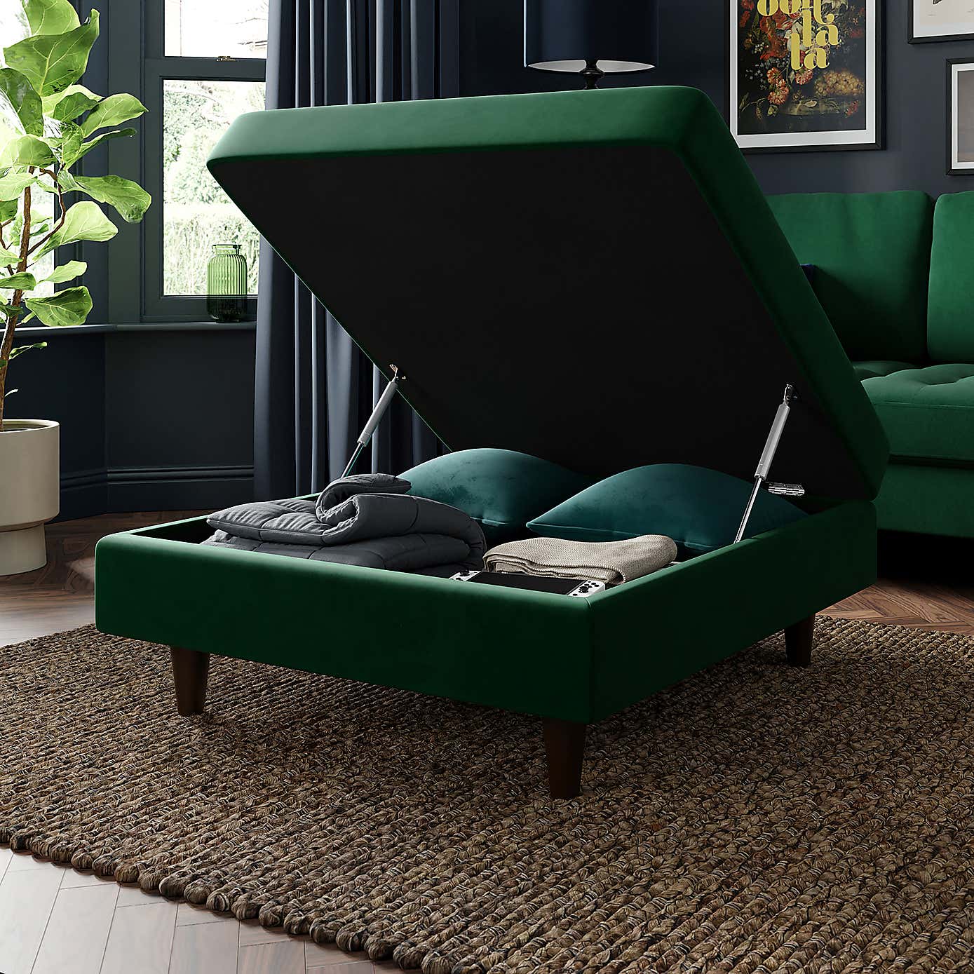 Zoe Square Footstool with Storage