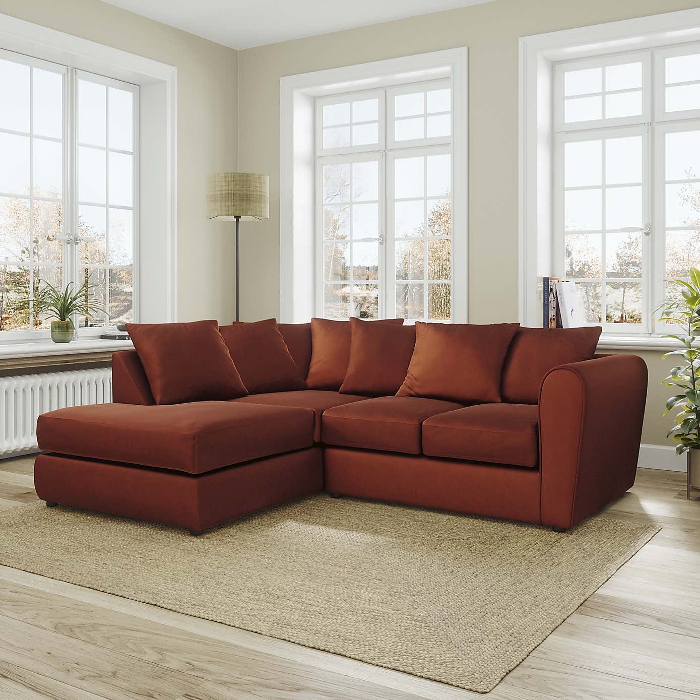 Blake Curved Arm Opulent Velvet Corner Chaise Sofa