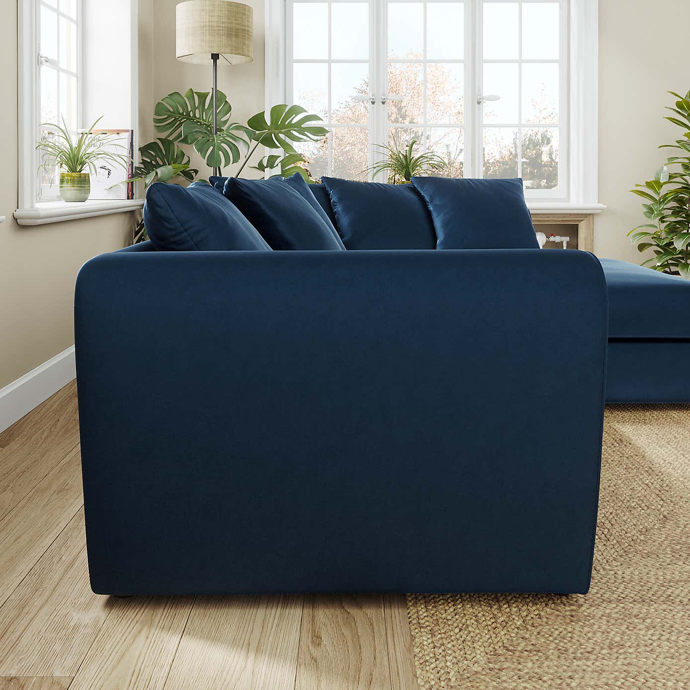 Blake Curved Arm Opulent Velvet Corner Chaise Sofa