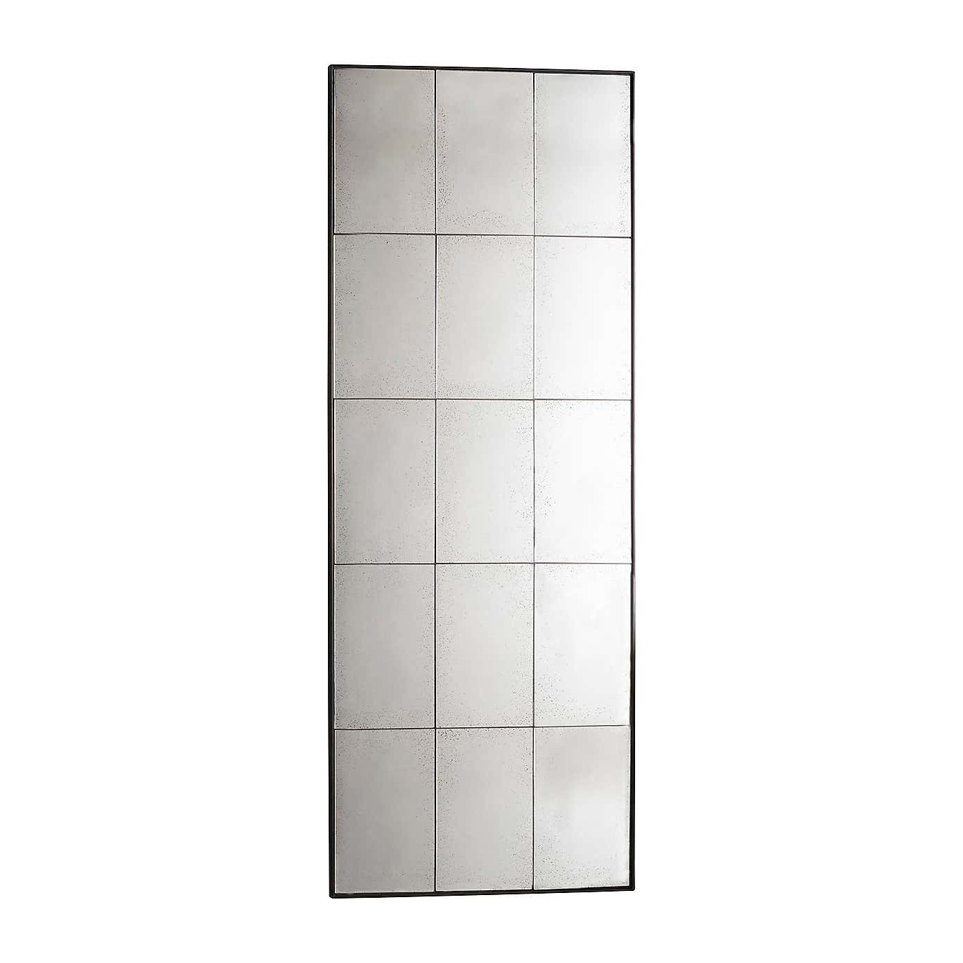 Loretto Window Distressed Rectangle Full Length Wall Mirror