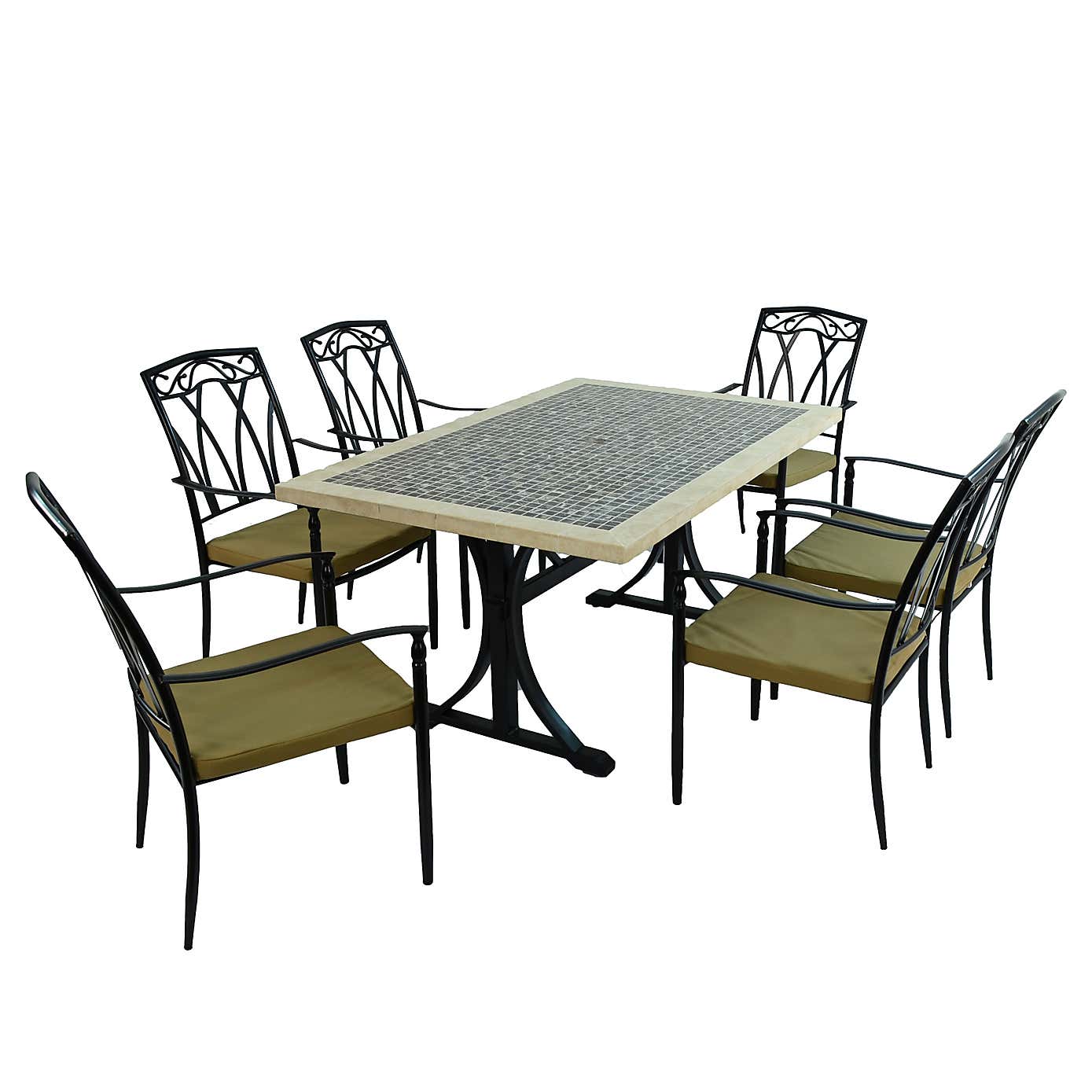 Wilmington Dining Table with 6 Ascot Chairs Set