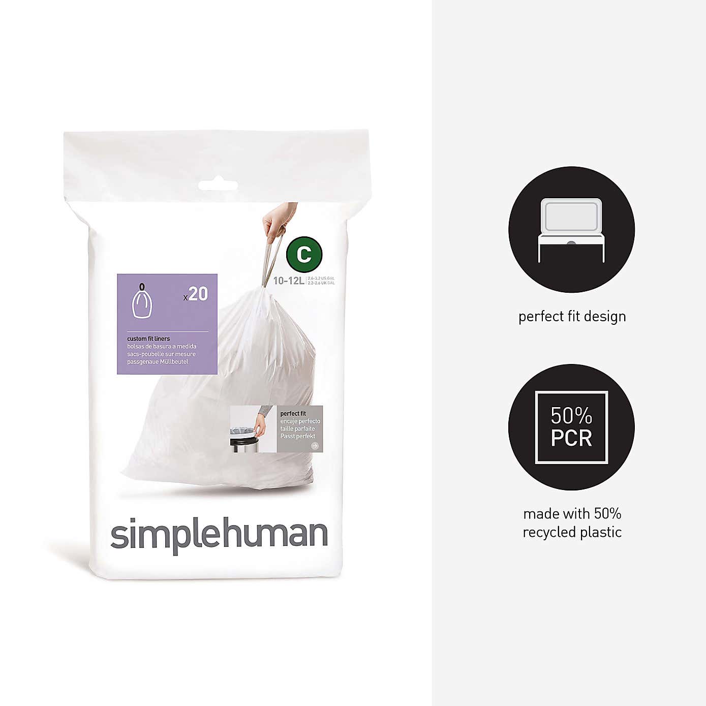 simplehuman C 10 - 12 Litre Bin Liners