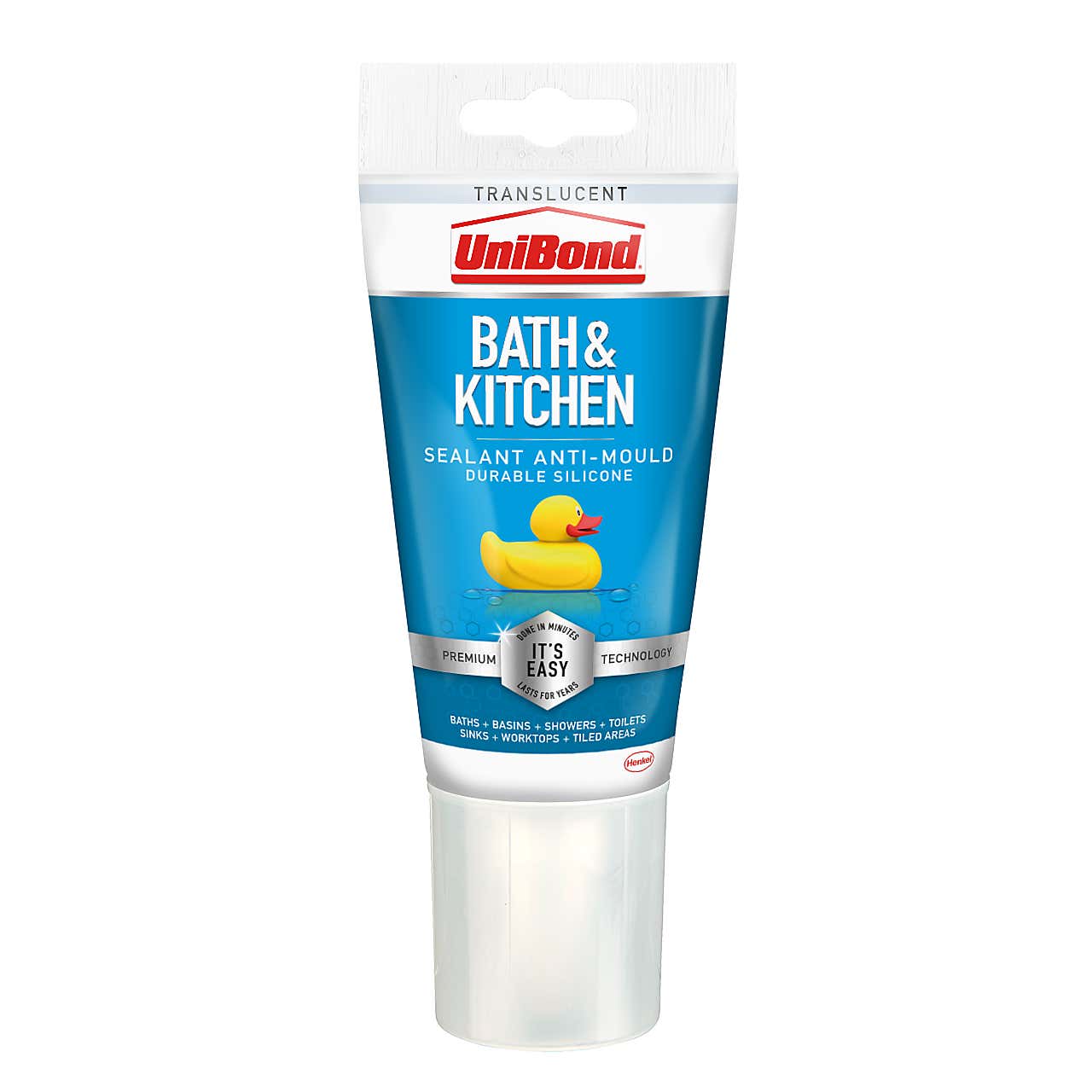 UniBond Anti Mould Kitchen and Bathroom Sealant - Translucent Tube 147g