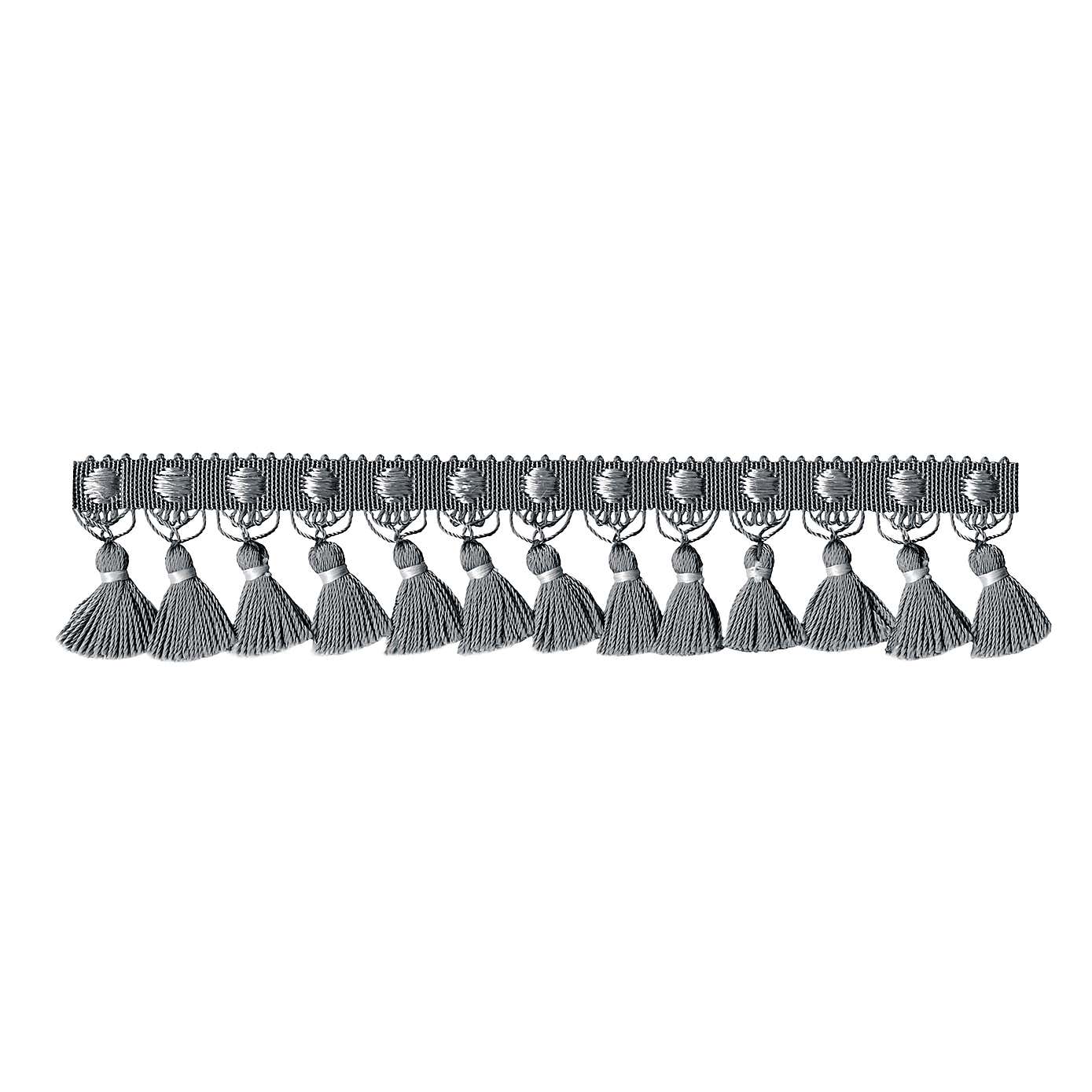 Grey Spot Tassel Fringe