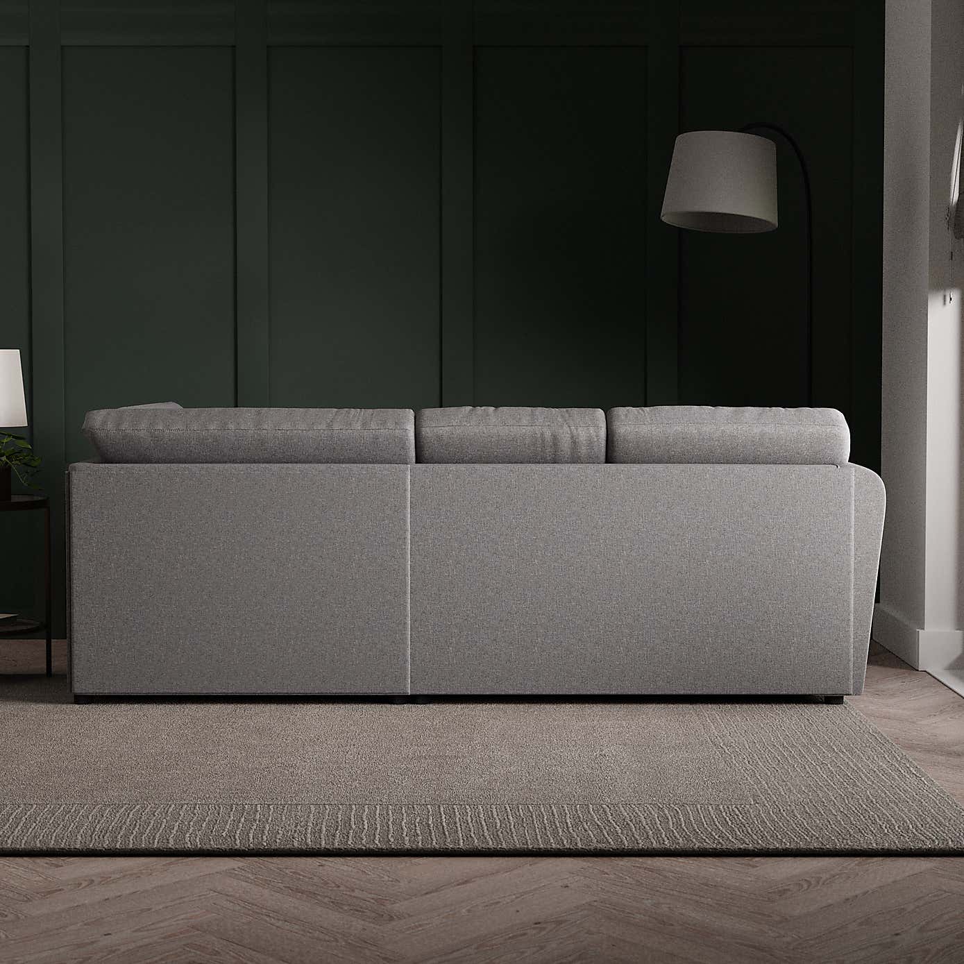 Blake Soft Texture Fabric 3 Seater Corner Sofa