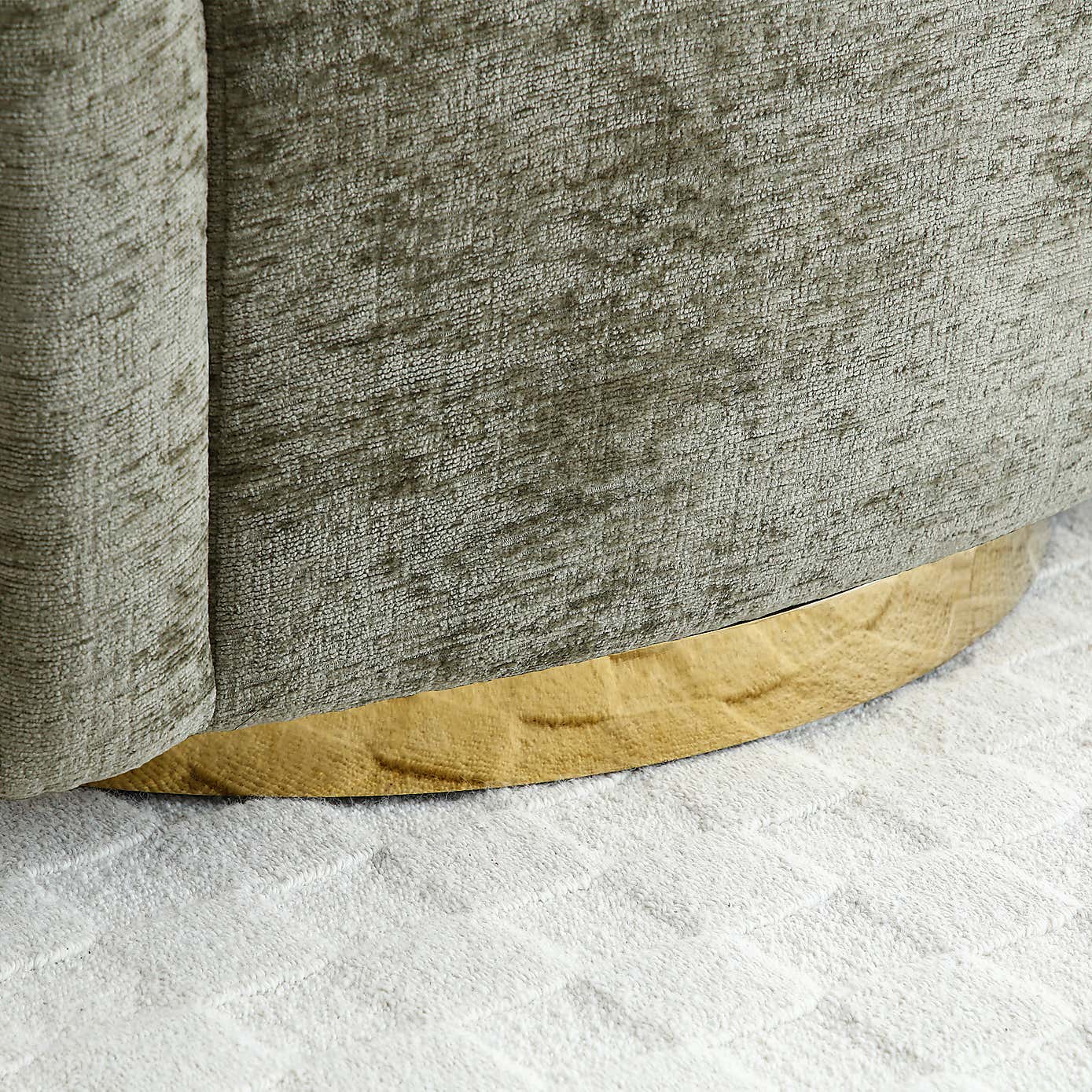 Theo Distressed Chenille Swivel Armchair