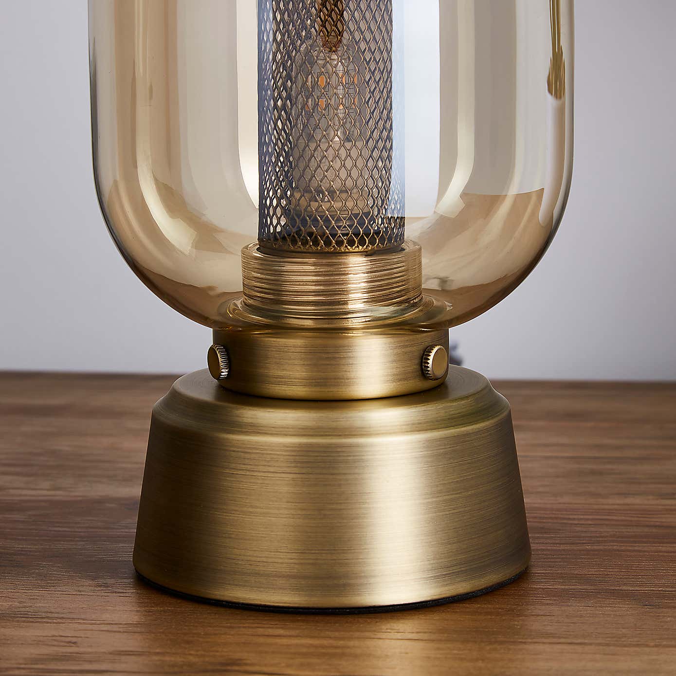 Safi Mesh Detail Table Lamp Antique Brass