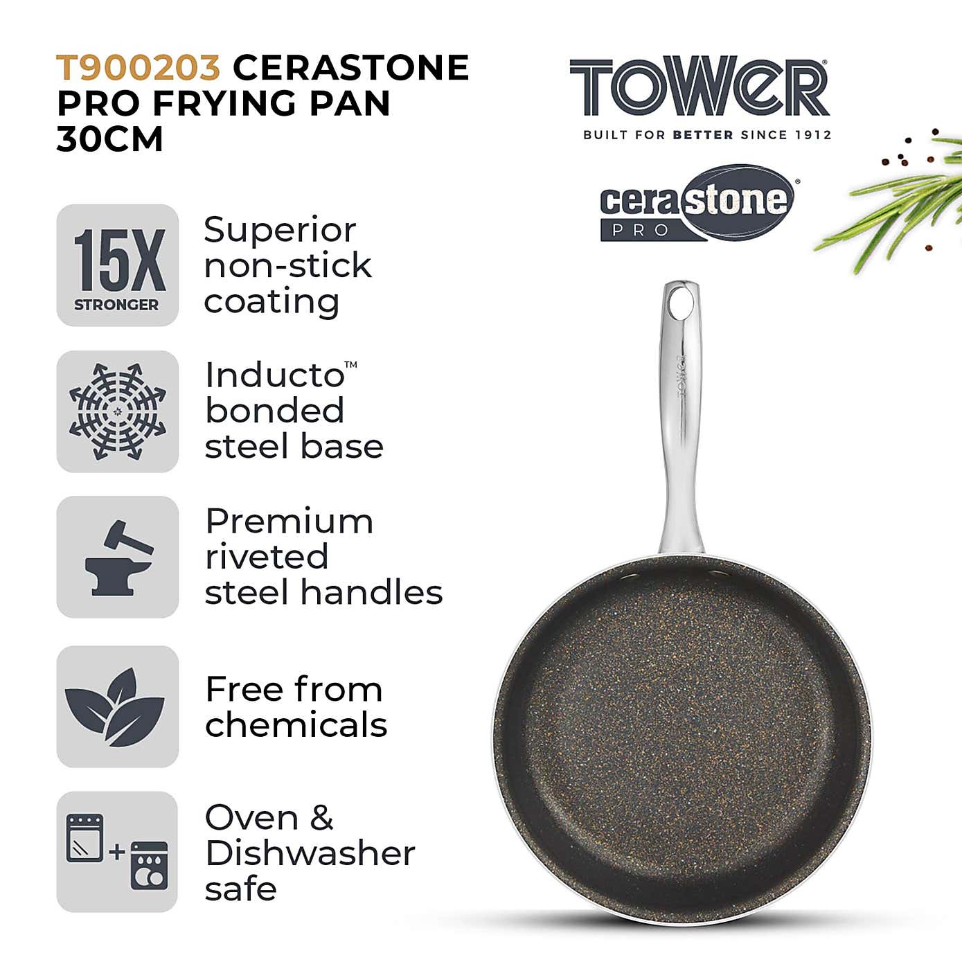 Tower Cerastone 20cm Pan with Lid