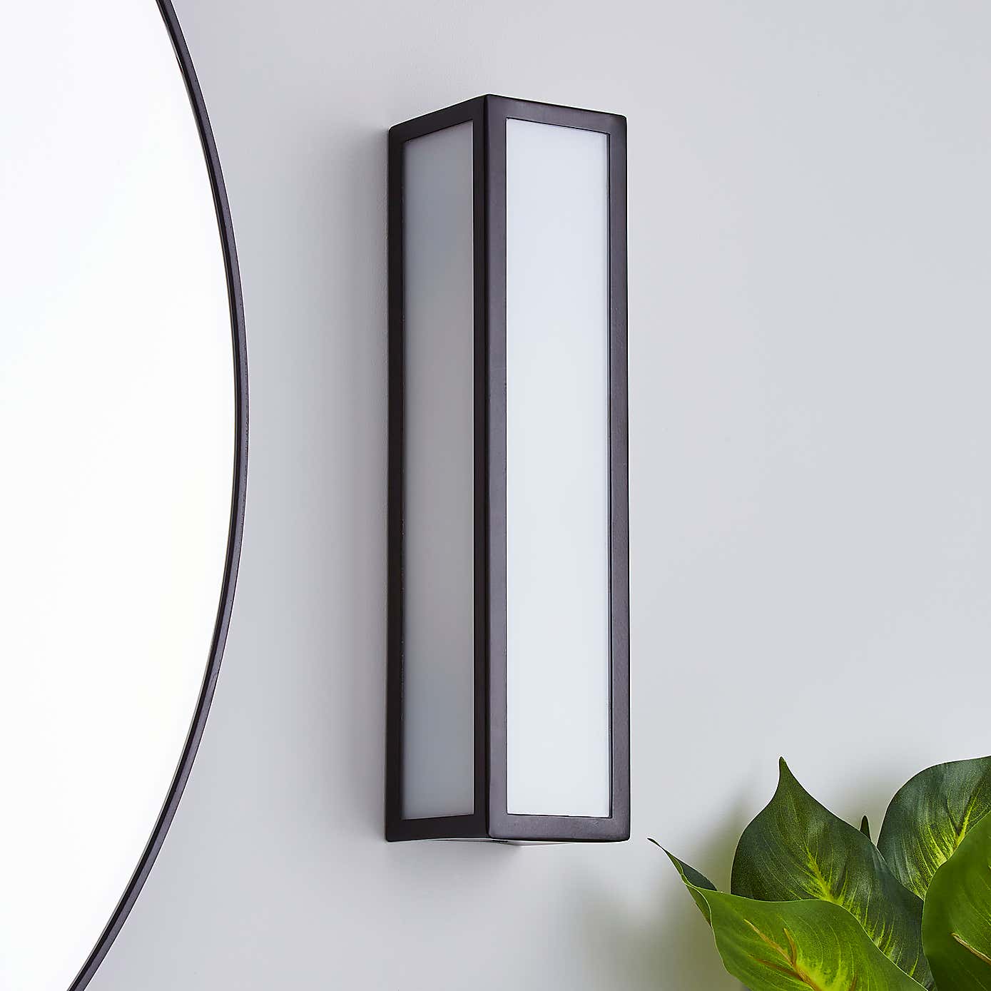 Fletcher Boxed Bathroom Wall Light Black