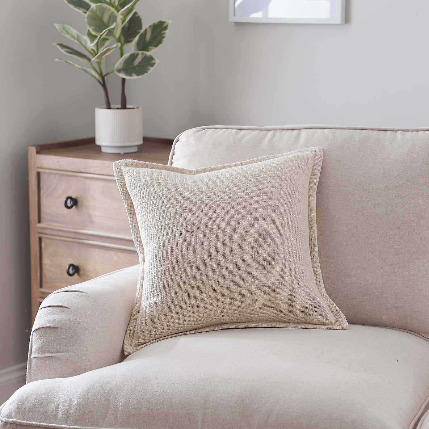 Westcott Cotton Velvet Slub Square Cushion