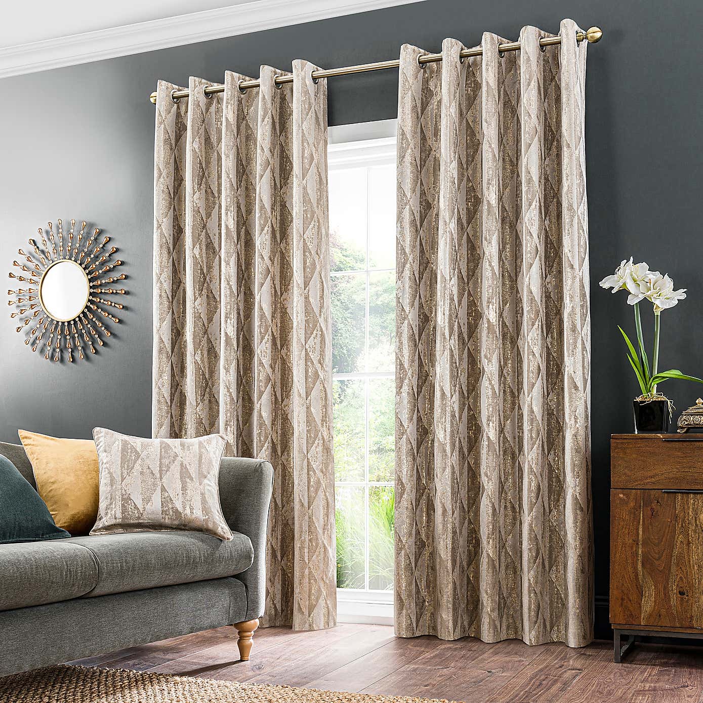 Luxor Metallic Eyelet Curtains