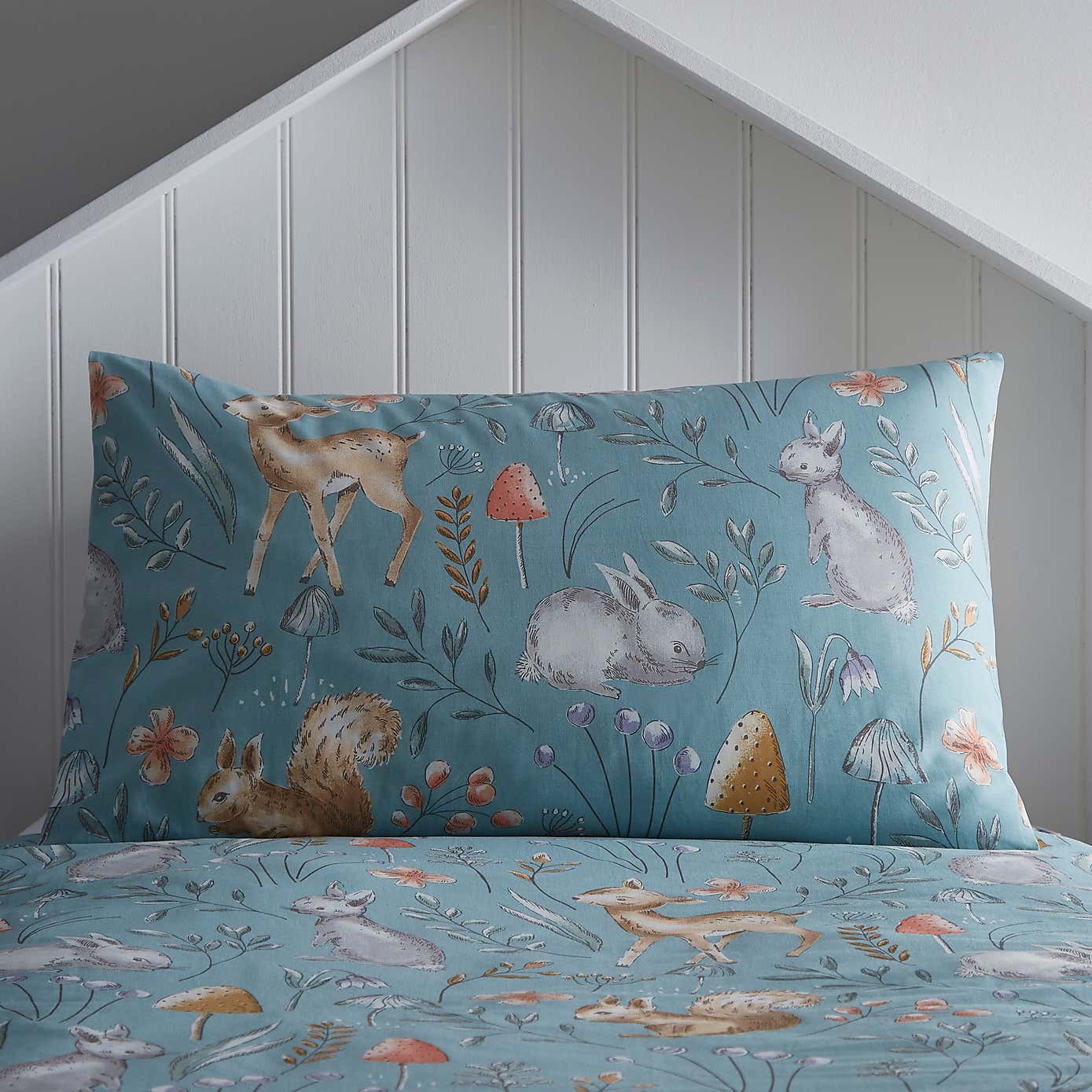 Woodlands 100% Cotton Reversible Single Duvet Cover and Pillowcase Set