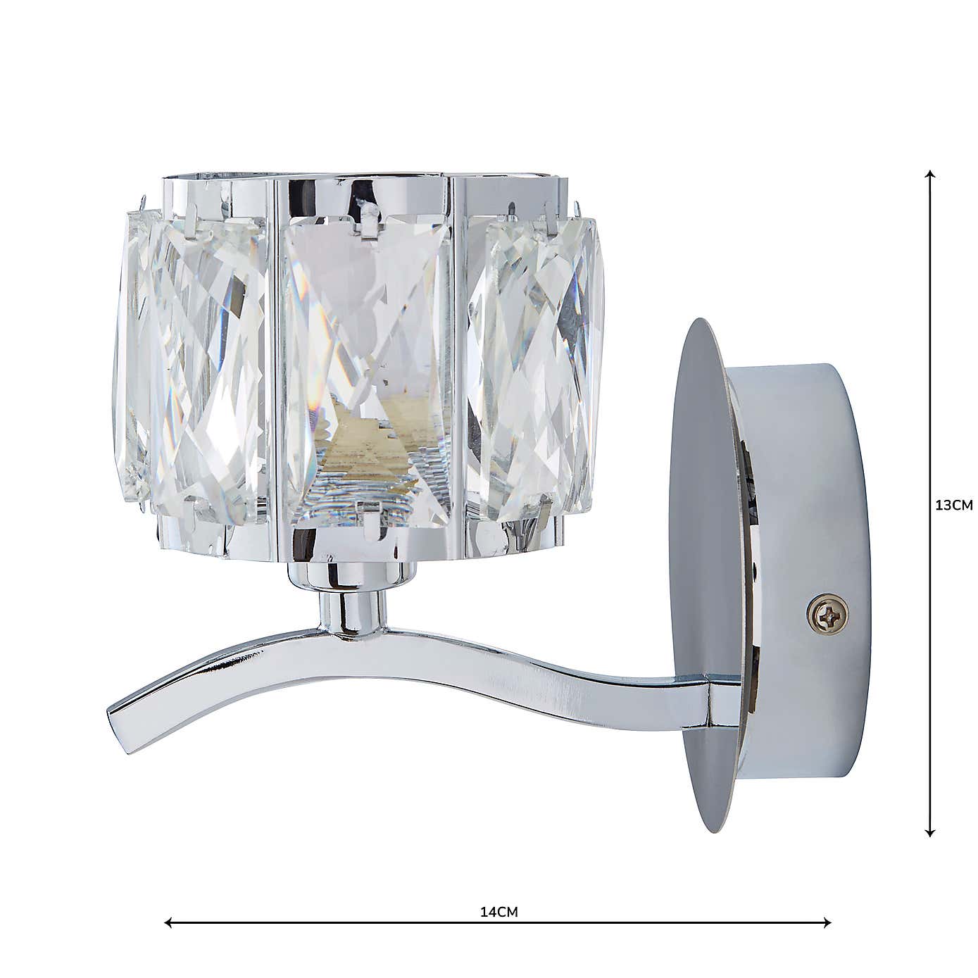 Kleio Glass Chrome Wall Light