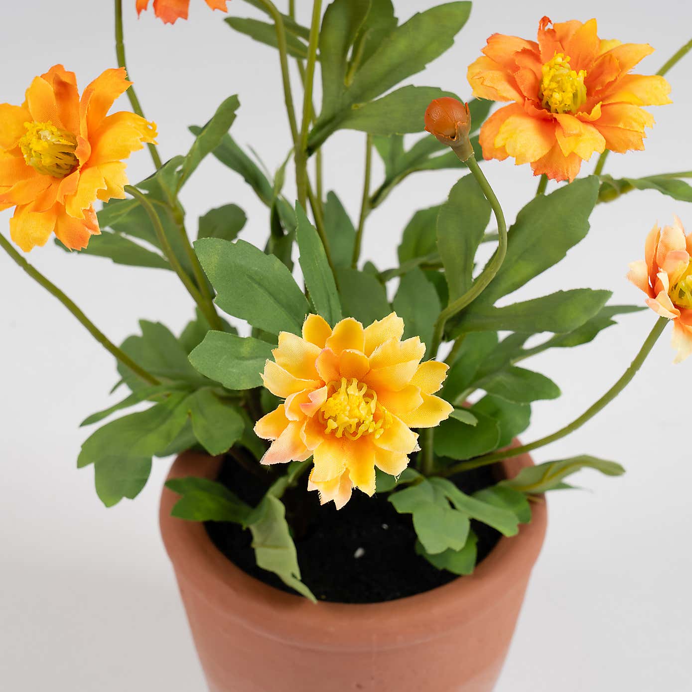 Artificial Pyrethrum Daisy in Terracotta Plant Pot
