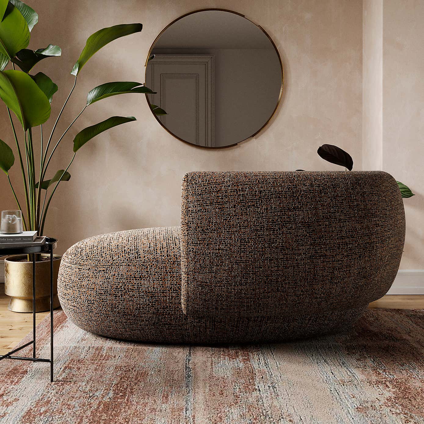 Lozenge Luxe Boucle Bronze Chaise Lounge