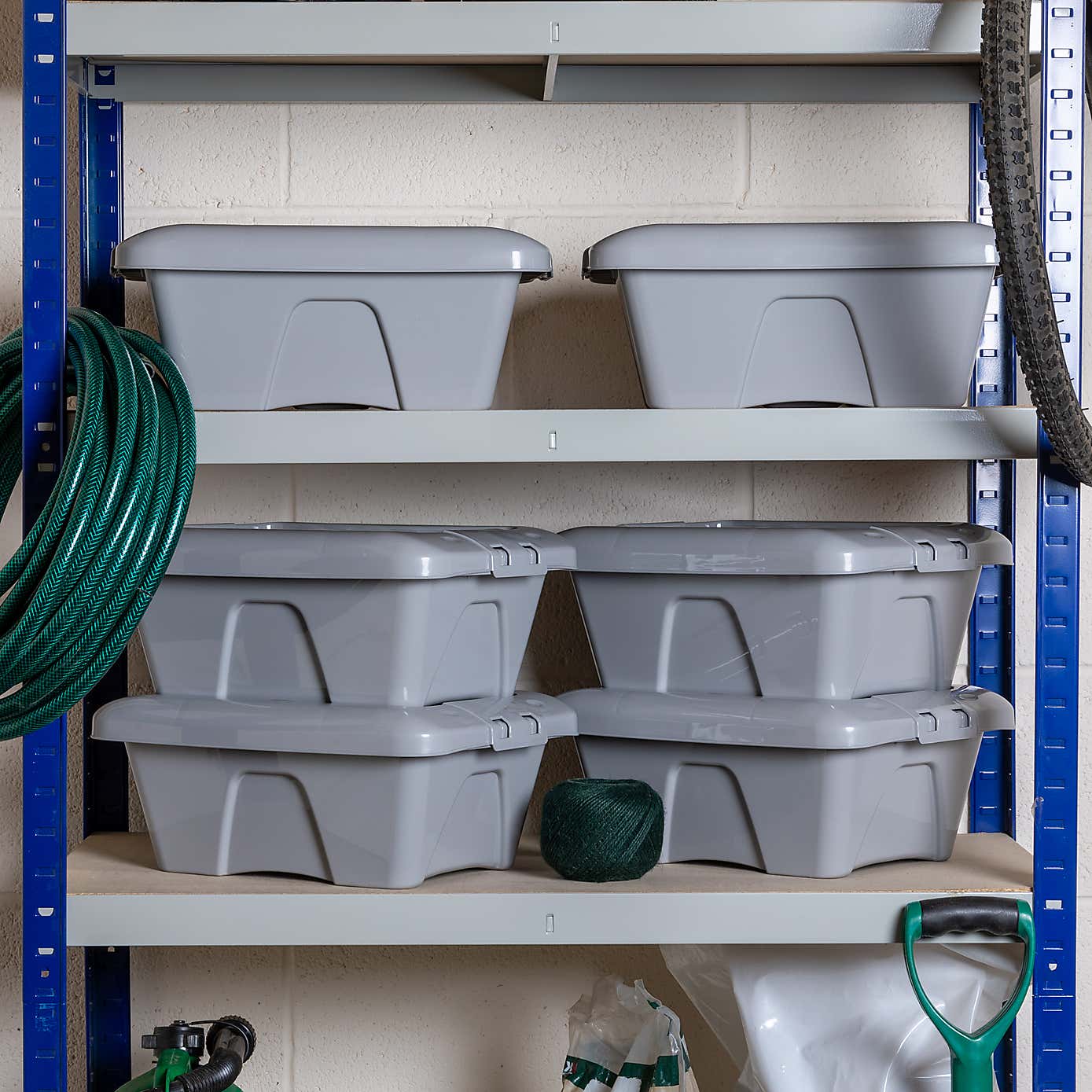 Wham Home Set of 6 Upcycle 9L Grey Boxes with Lids