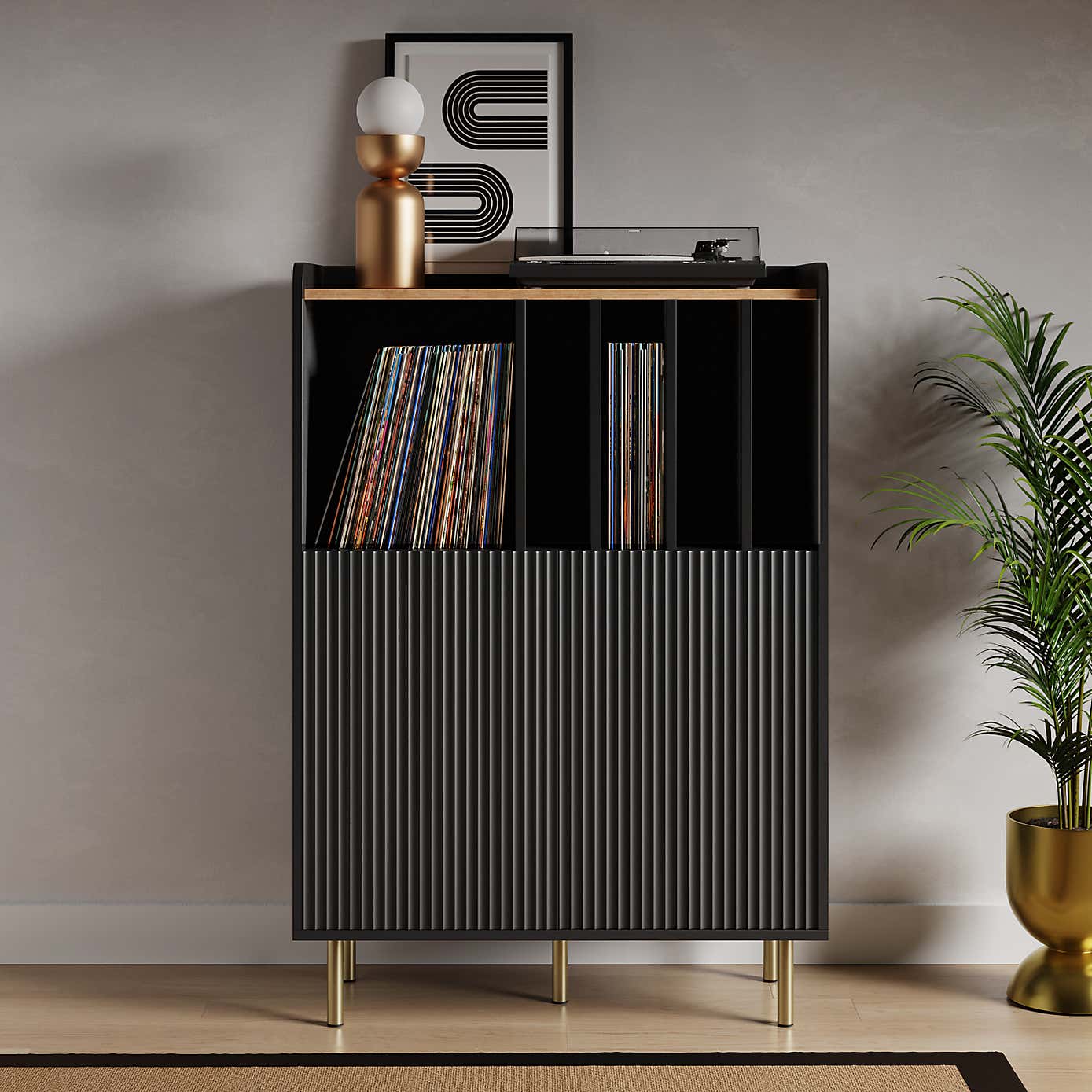 Georgi Vinyl Cabinet Black