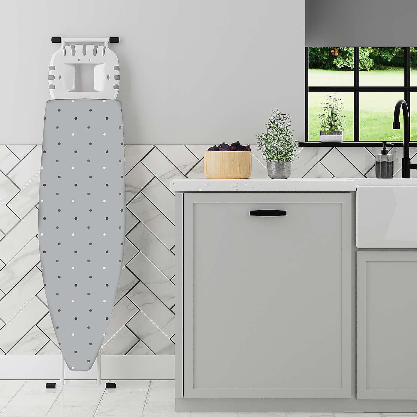 Polka Dot Grey Ironing Board Cover