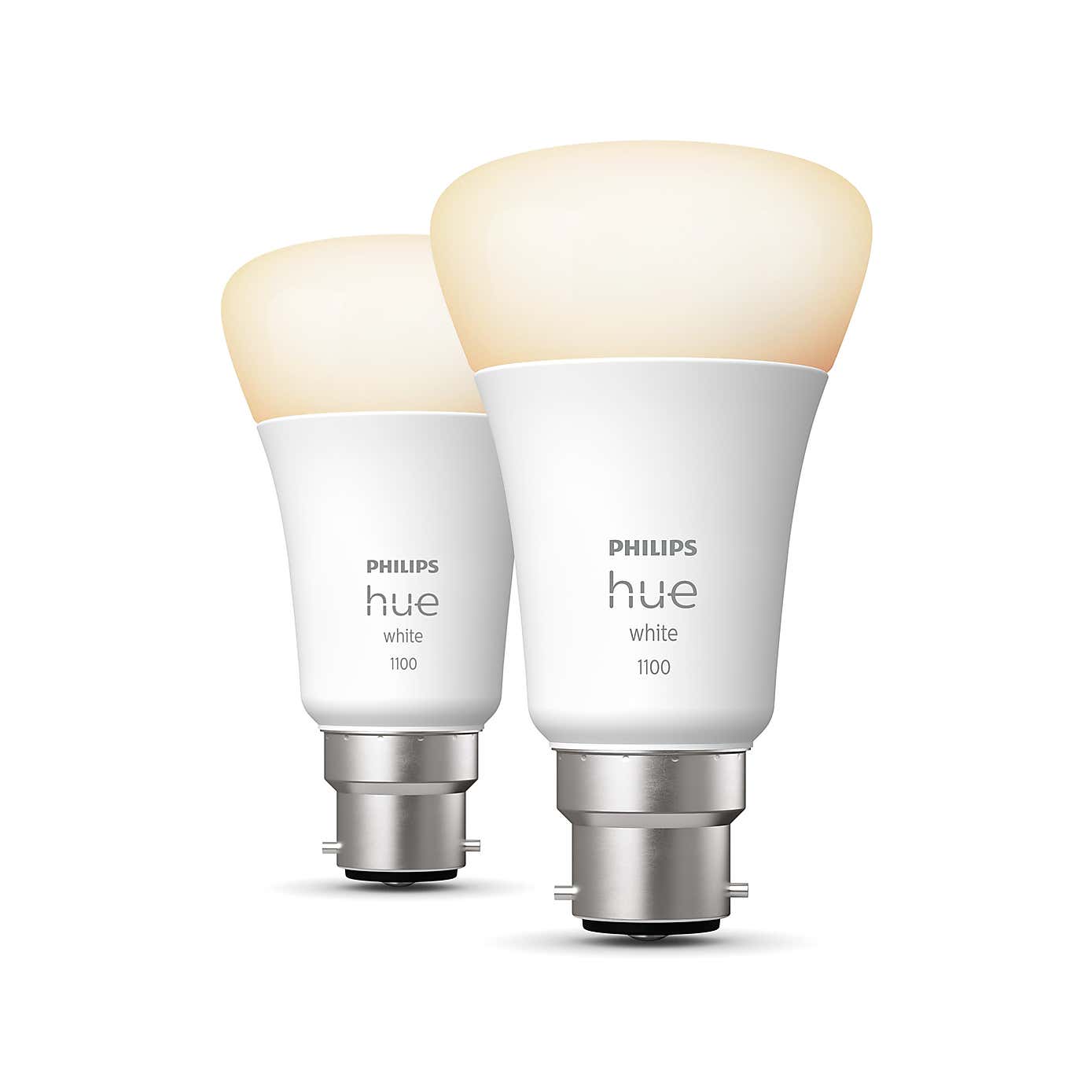 Philips HUE Smart 9.5 Watt BC LED Dimmable GLS Bulb 2 Pack