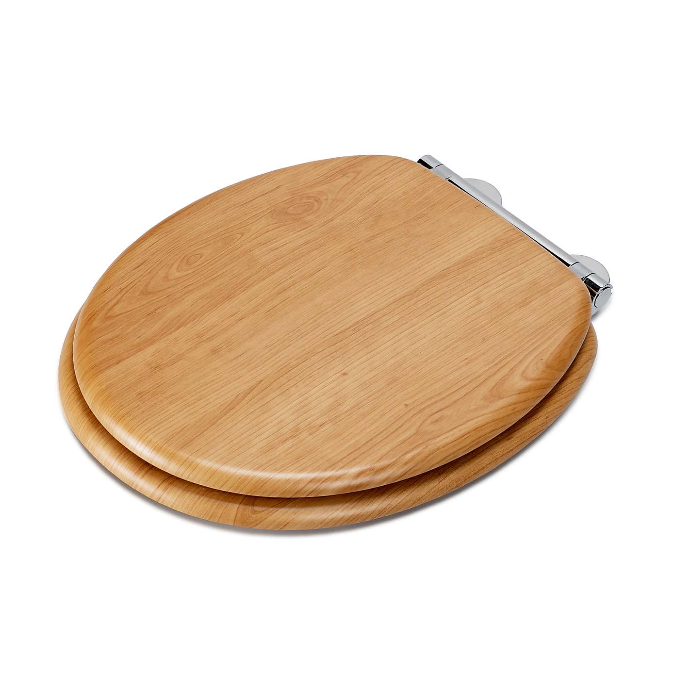 Croydex Hartley Oak Effect Flexi Fix Oval Toilet Seat