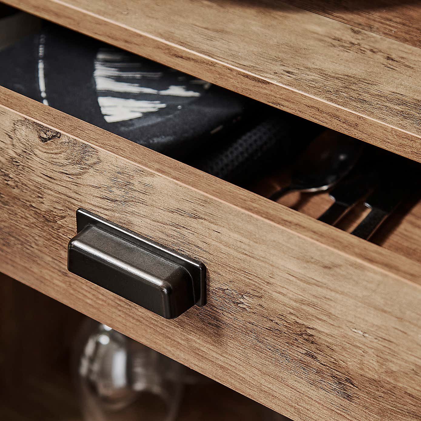 Fulton Compact Wine Cabinet, Pine Effect