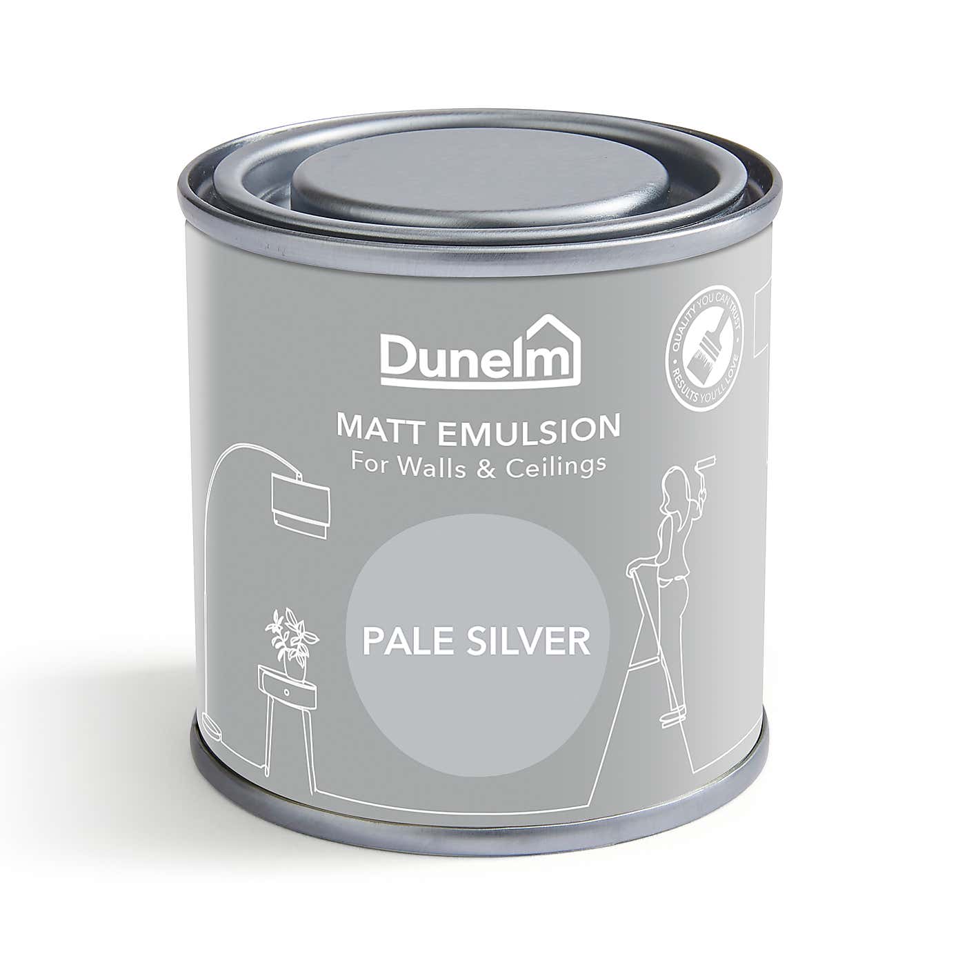 Dunelm Pale Silver Matt Emulsion Paint