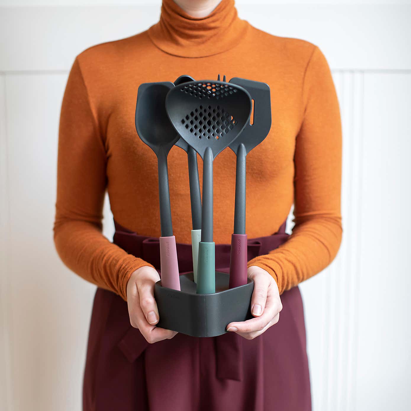 Brabantia Colour Kitchen Utensils with Utensil Holder