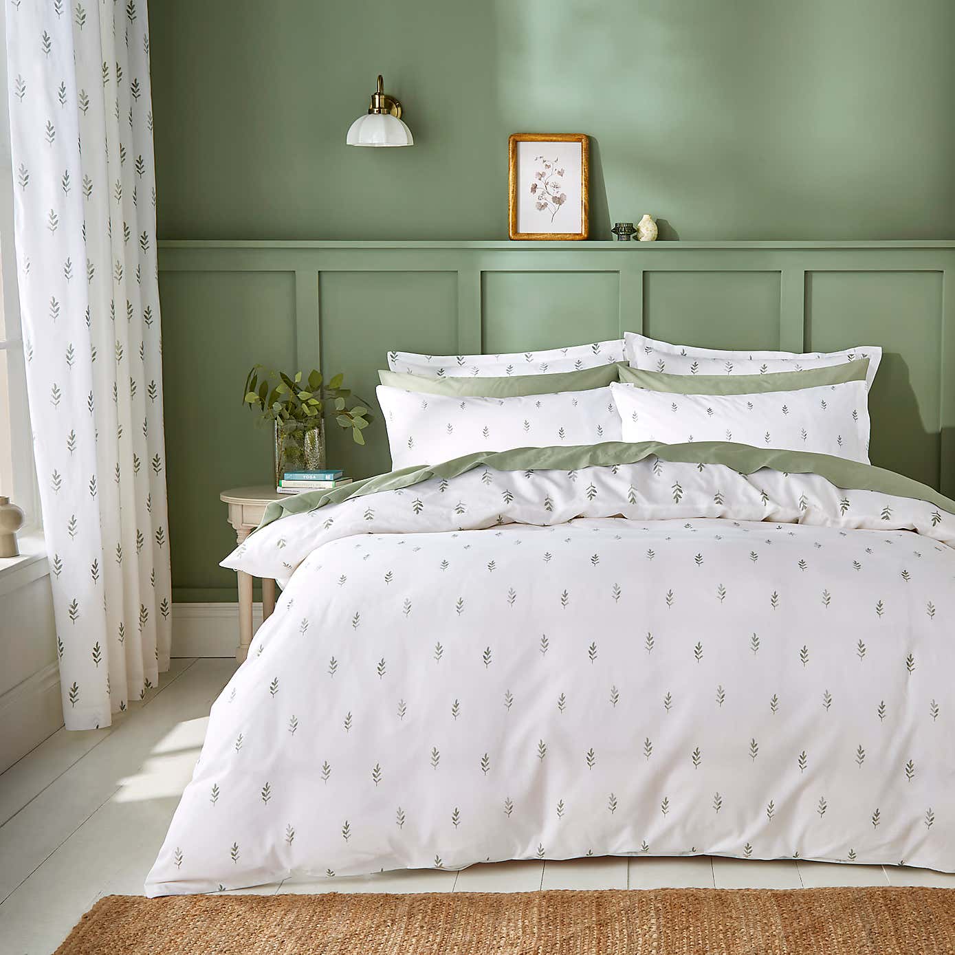 Harper Stem Floral 144 Thread Count Cotton Duvet Cover & Pillowcase Set