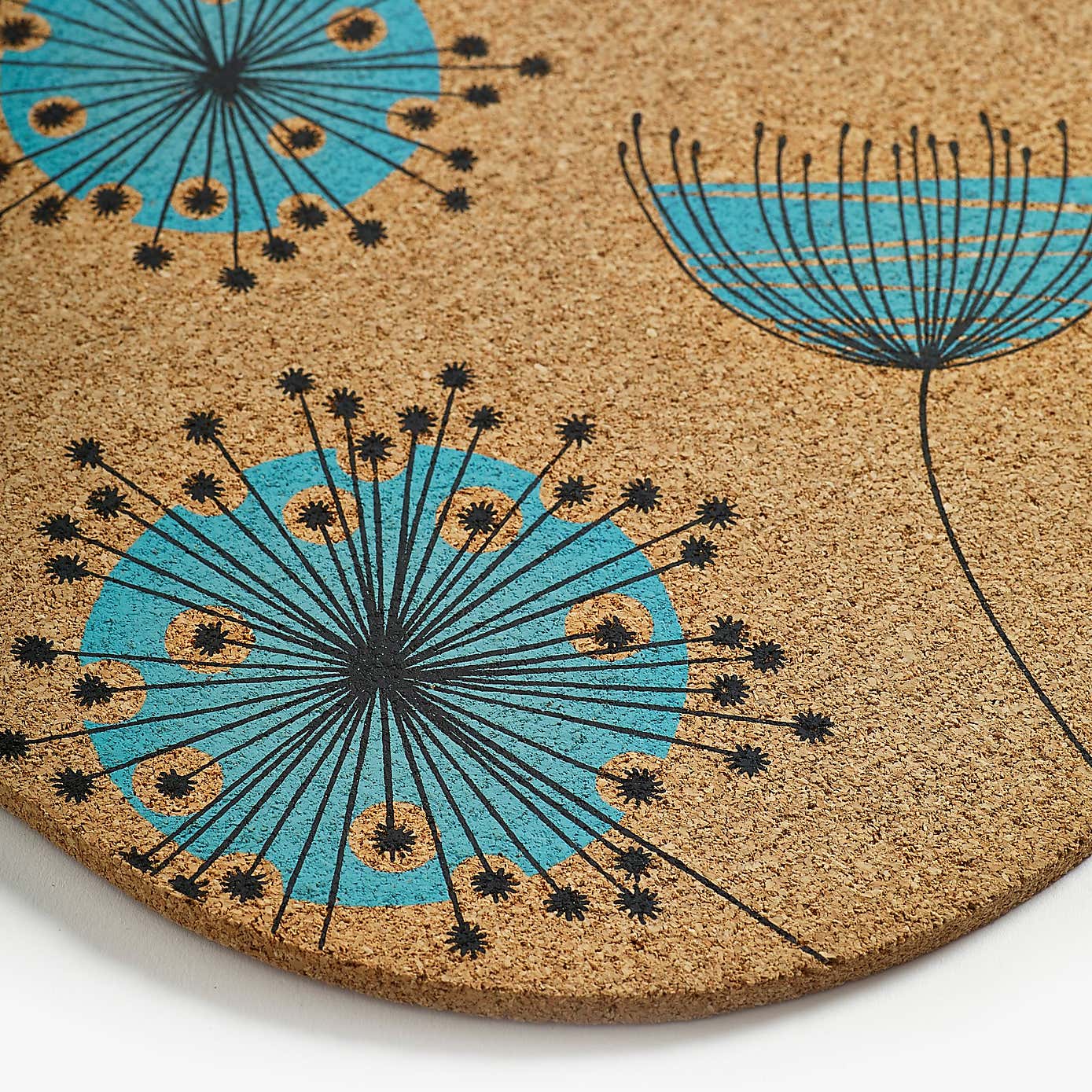 Set of 2 MissPrint Dandelion Printed Cork Placemats
