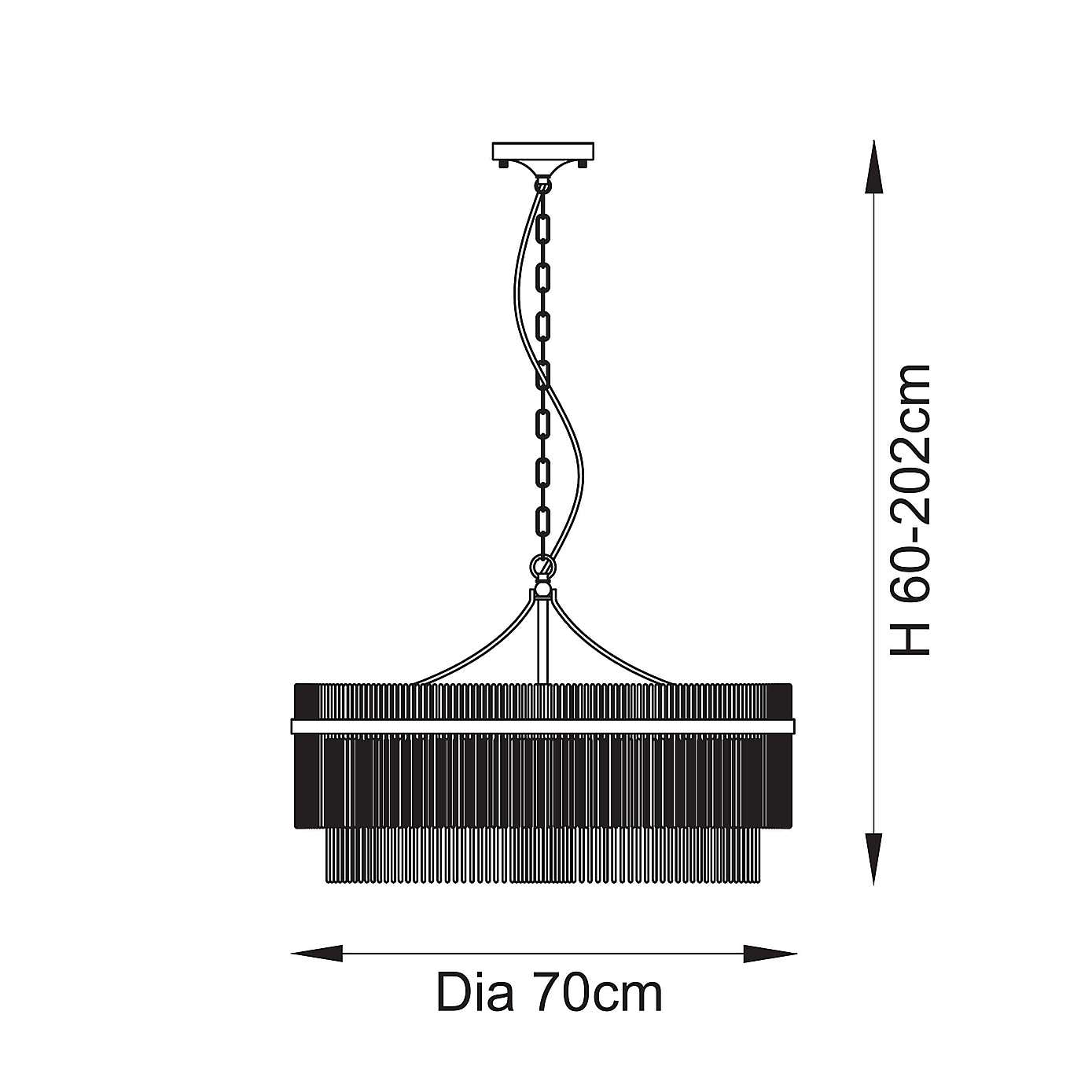 Vogue Langdon Grand Art Deco 7 Light Adjustable Chandelier