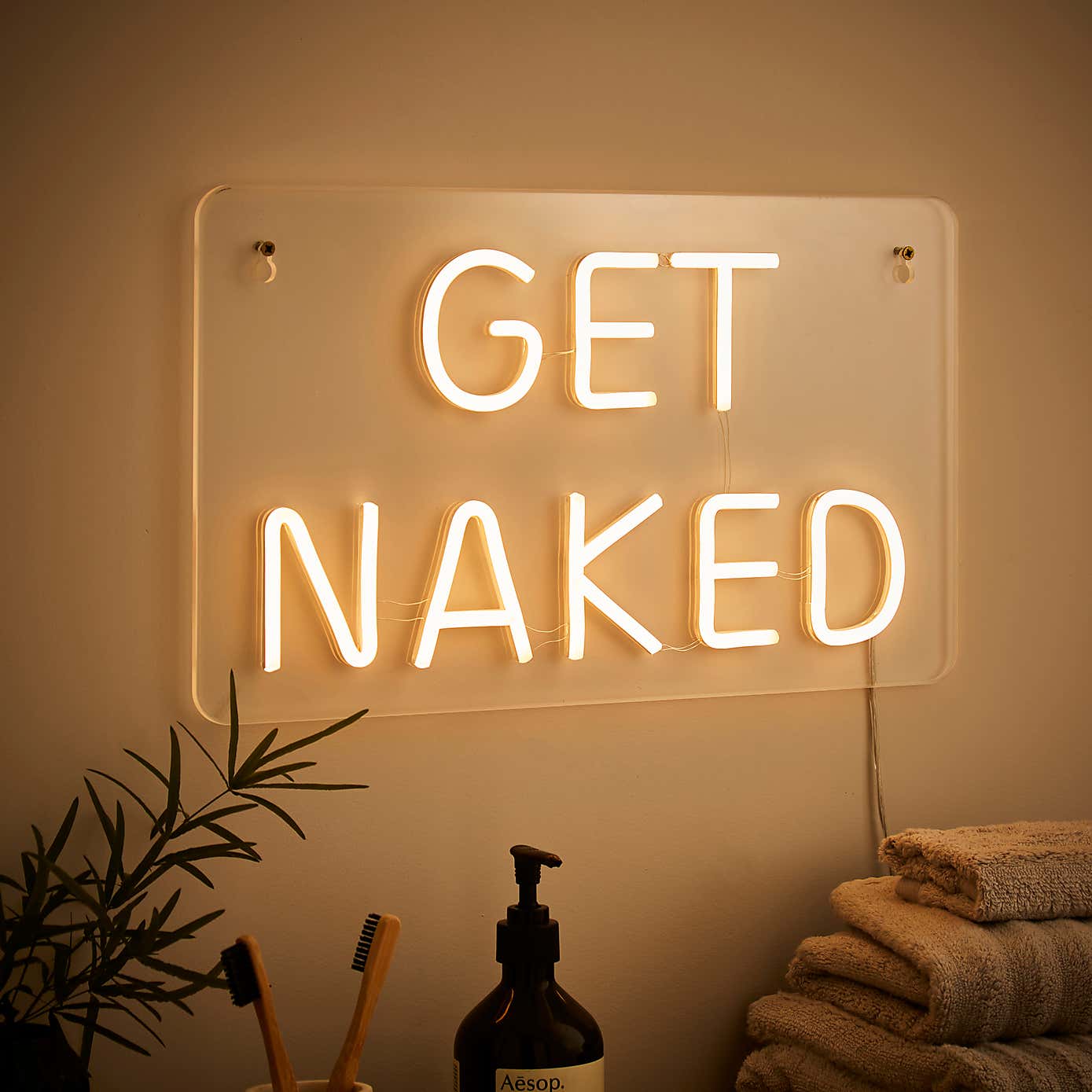 'Get Naked' Neon Sign