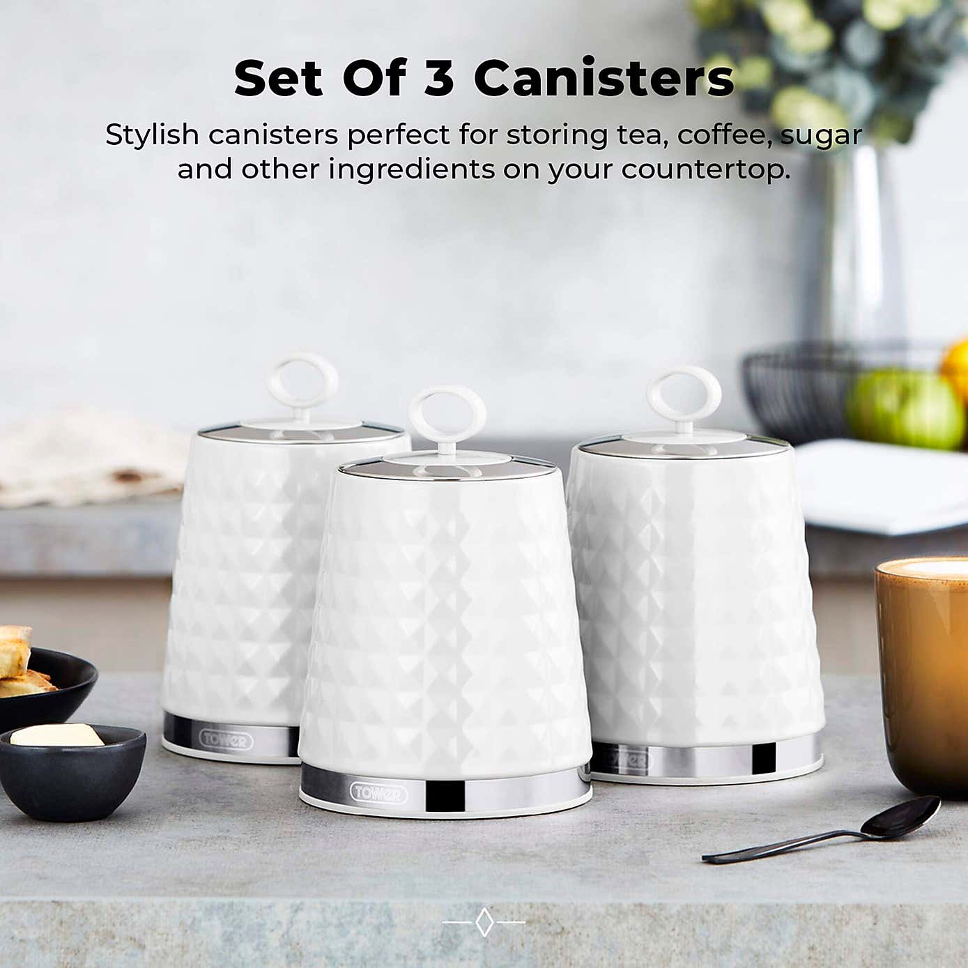 TOWER Solitaire Set of 3 Canisters