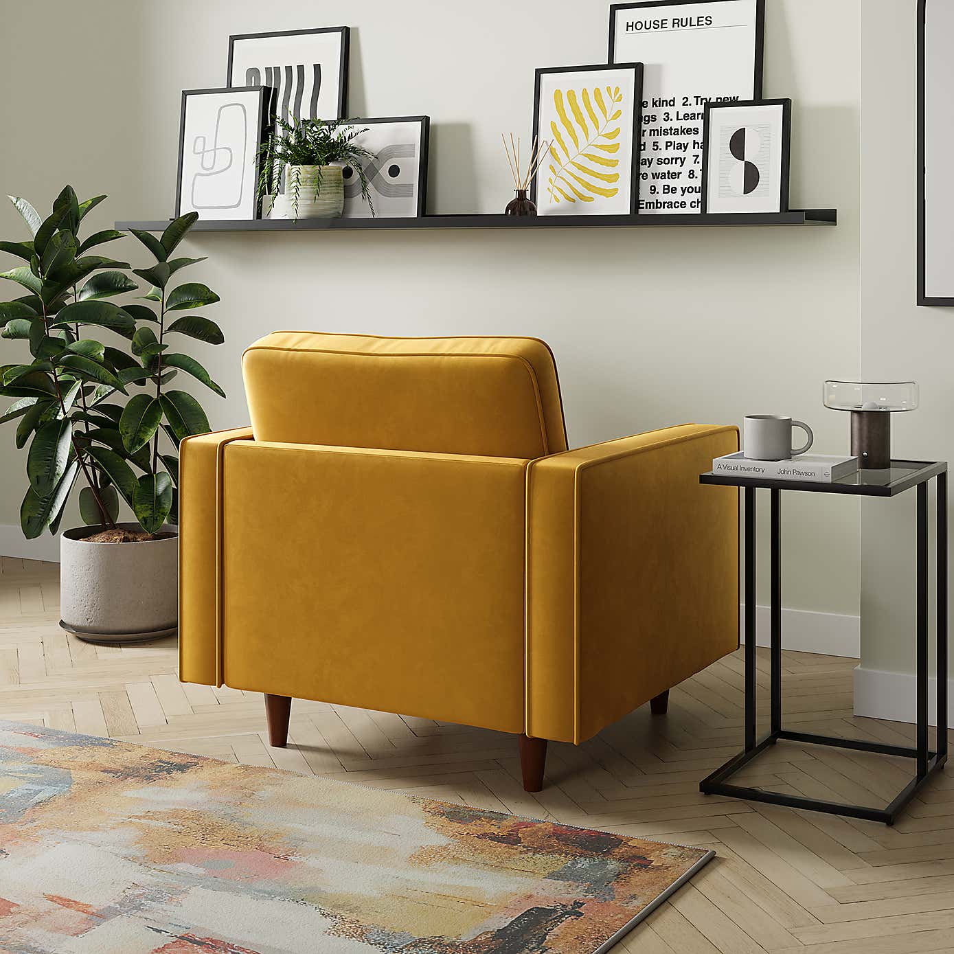 Zoe Plain Velvet Armchair