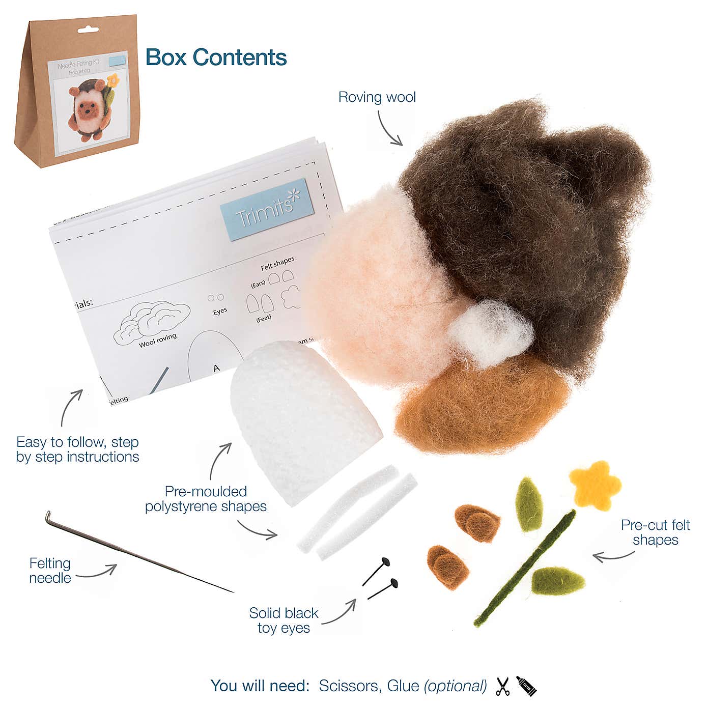 Needle Felting Kit Hedgehog