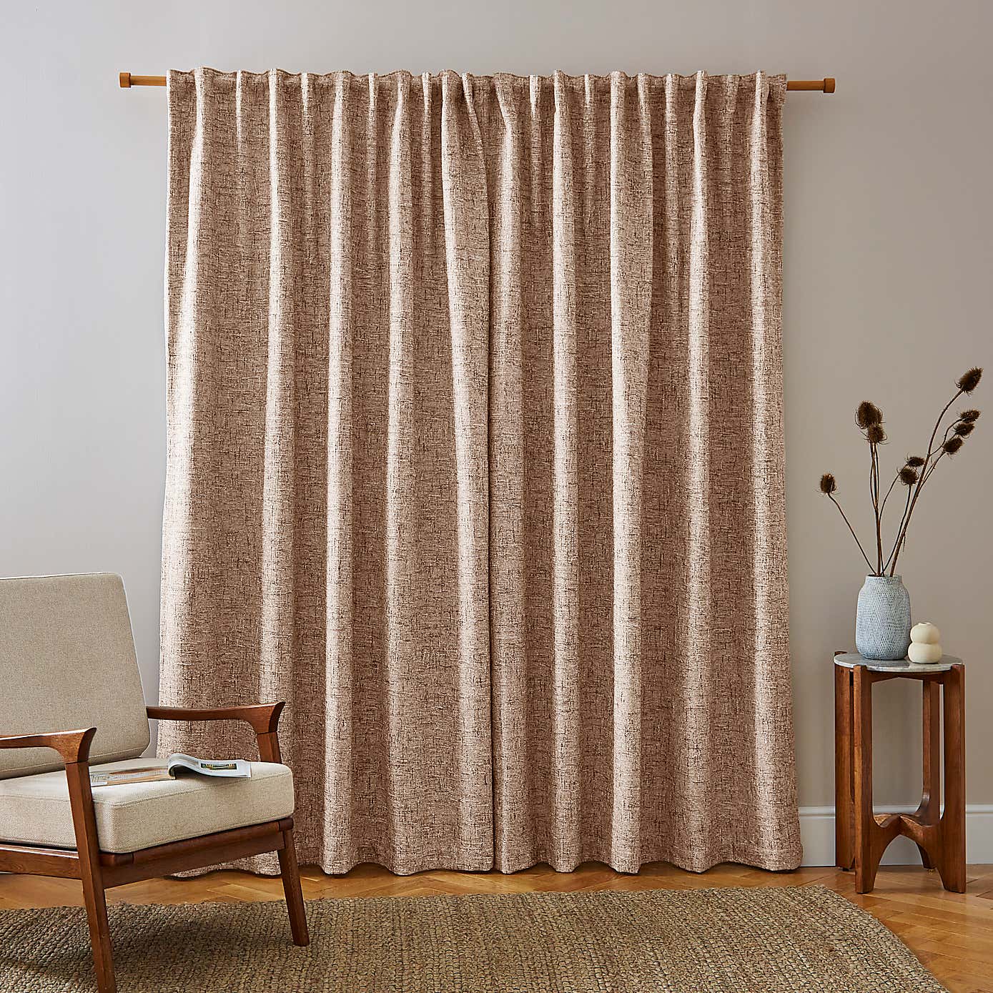 Cohen Unlined Pencil Pleat Curtains