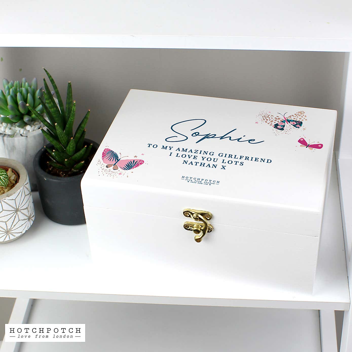 Personalised Butterfly White Storage Box