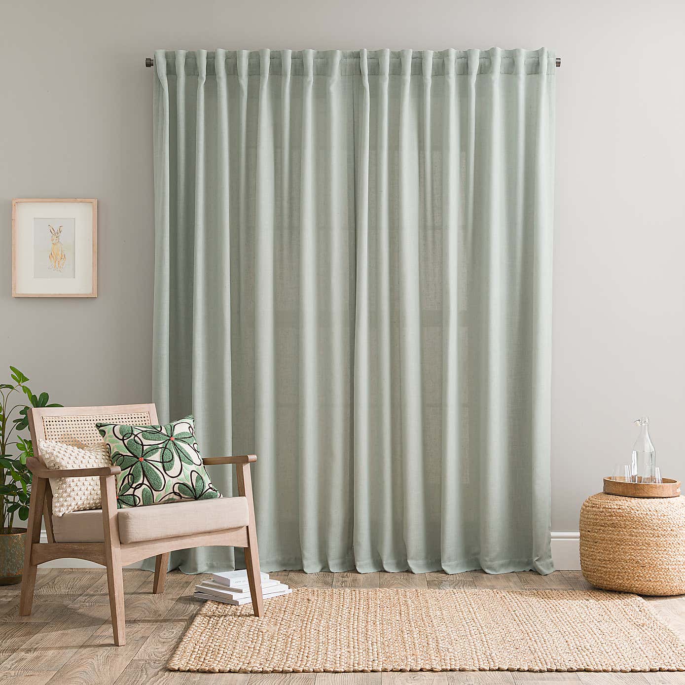 Touch of Linen Unlined Tab Top Curtains