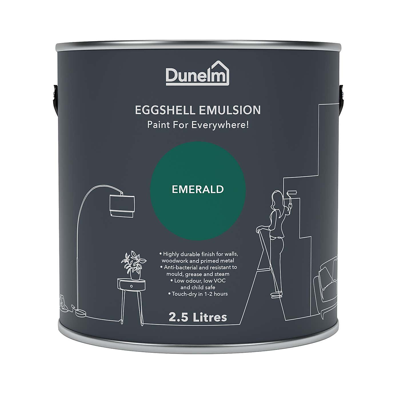 Dunelm Eggshell Emulsion Emerald