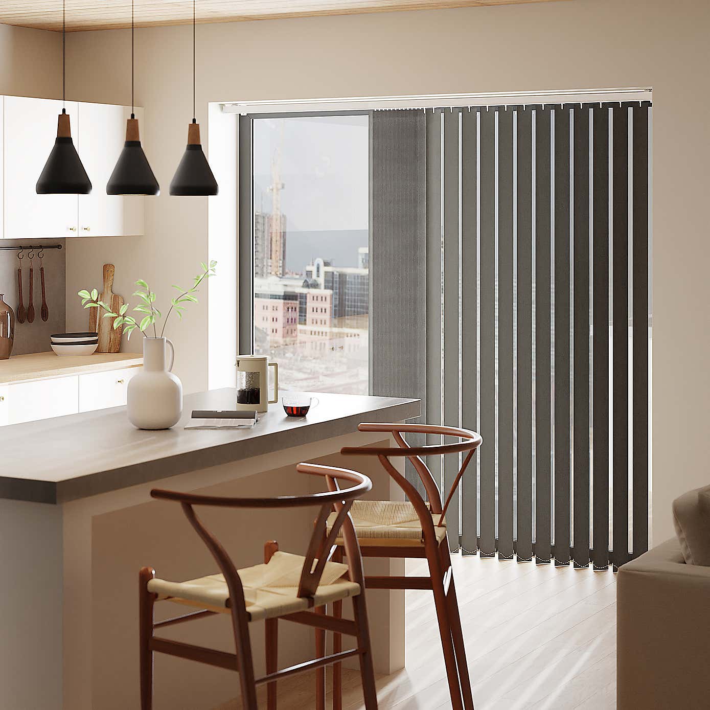 Stripe Cordless Vertical Blind