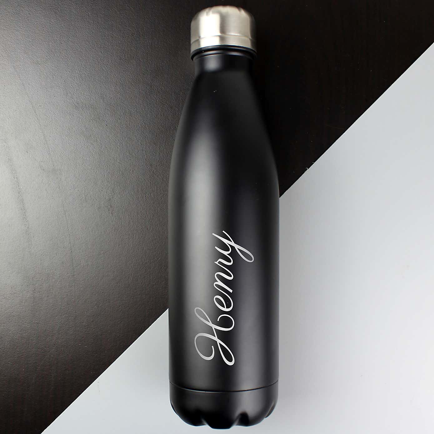 Personalised Metal Insulated Drinks Bottle Black