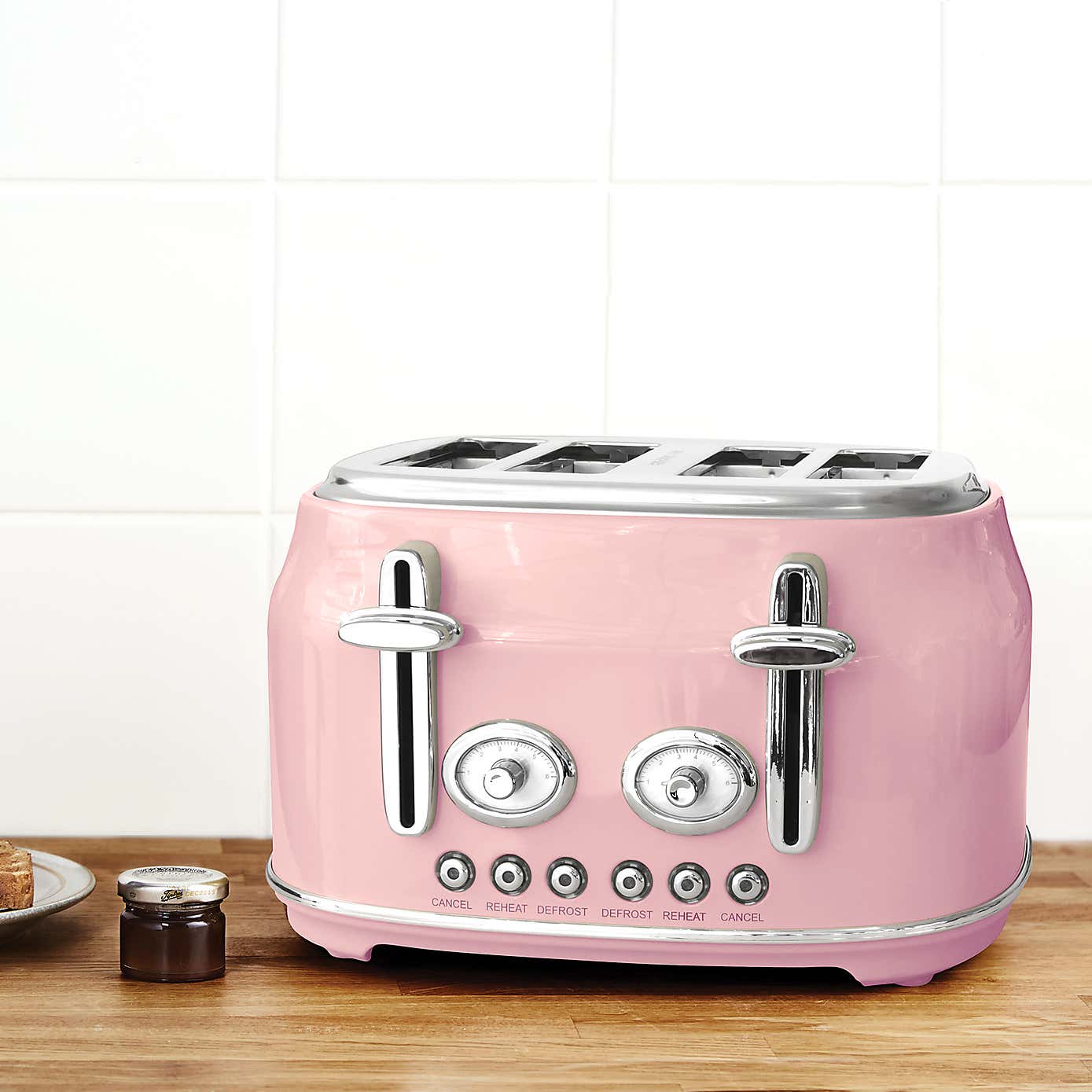 Retro Pink 4 Slice Toaster