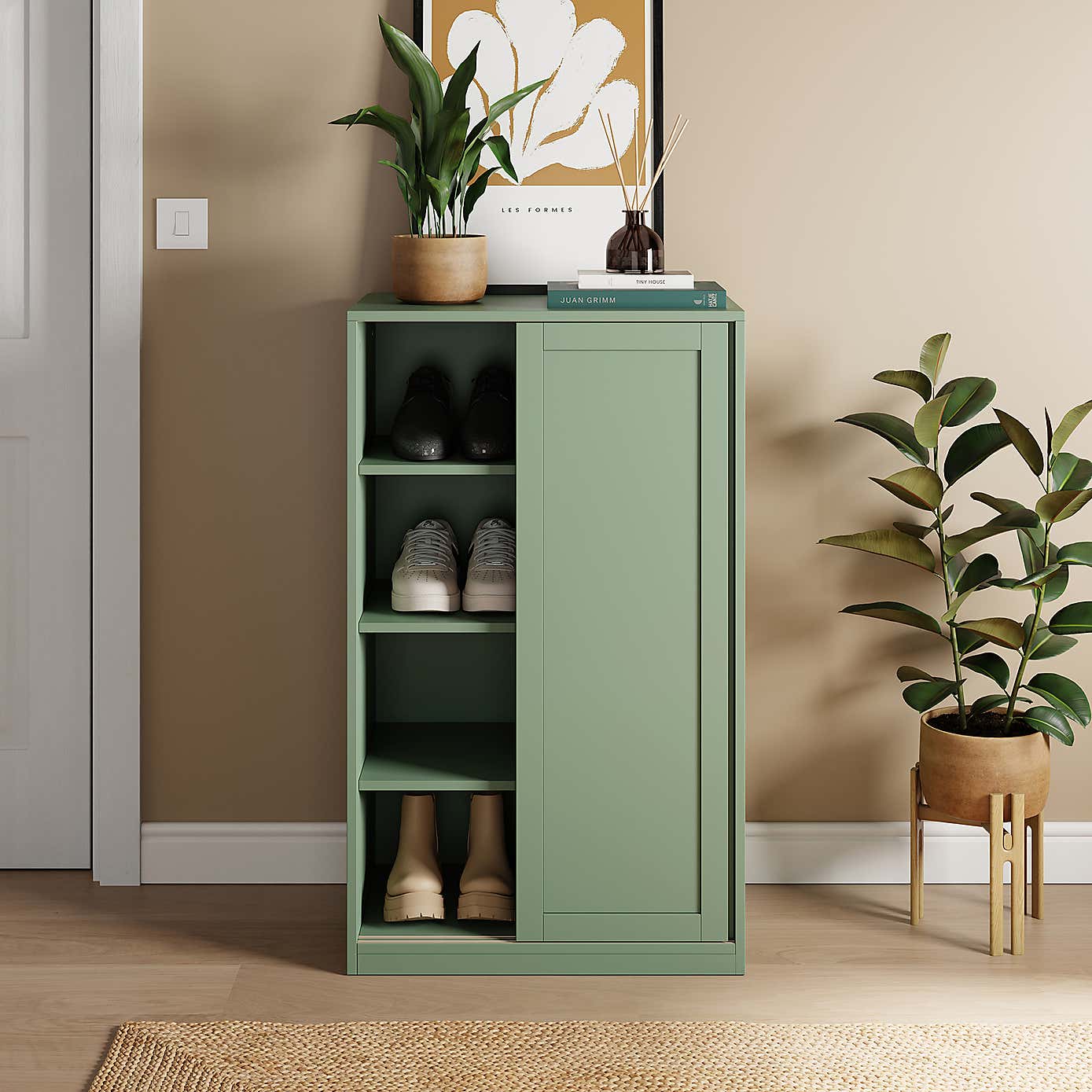 Eloise Sliding Shoe Storage Cabinet