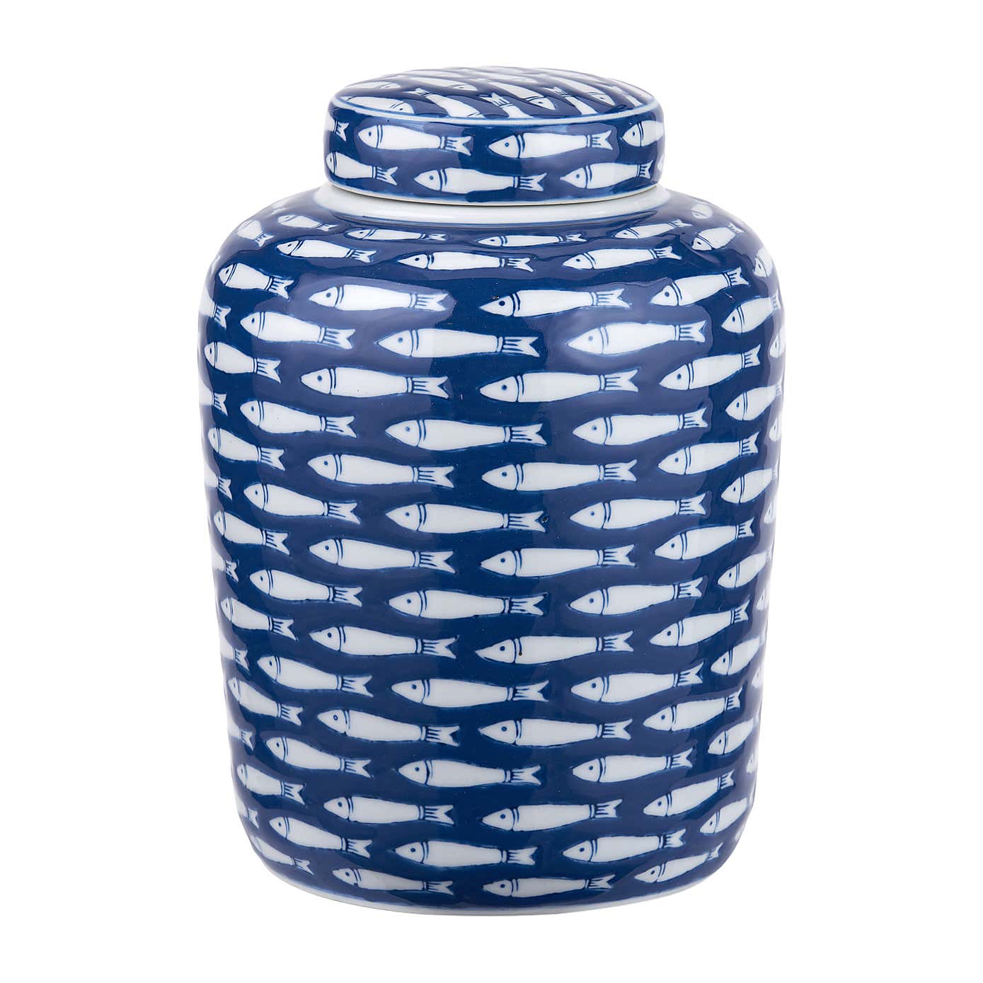 Schoal Fish Ceramic Ginger Jar