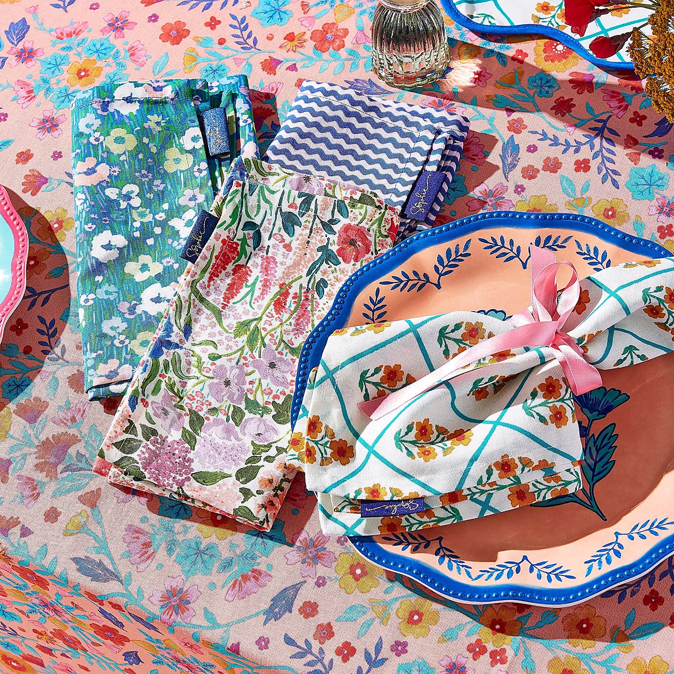 Sophie Robinson Set of 4 Mix Printed Napkins