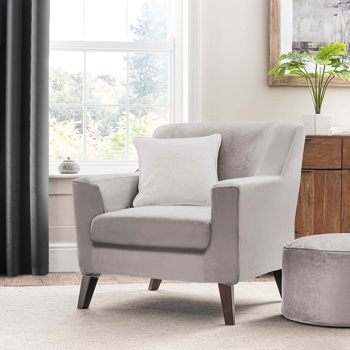 Isla Grey Single Arm Chair Cover