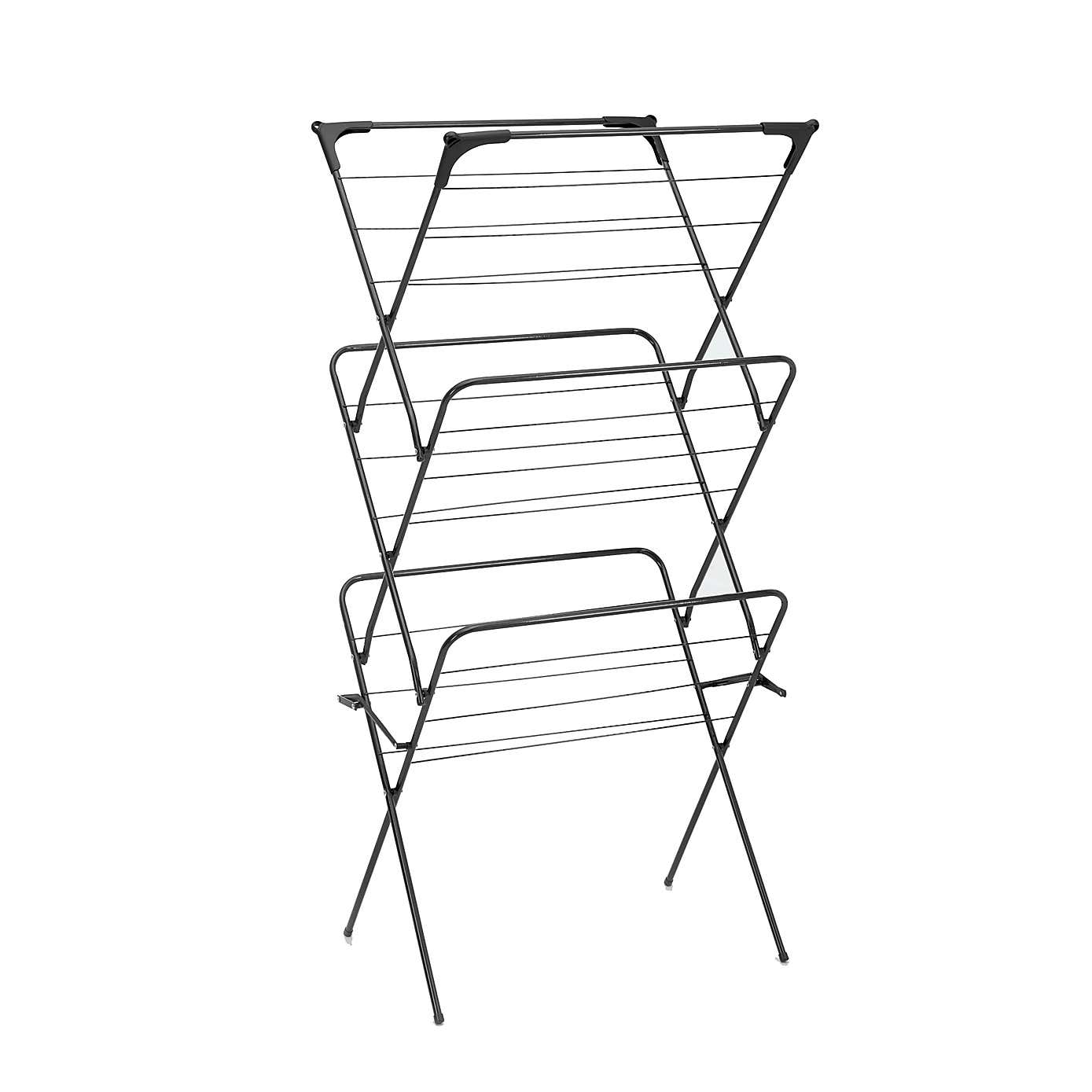 Black 3 Tier Wide Airer