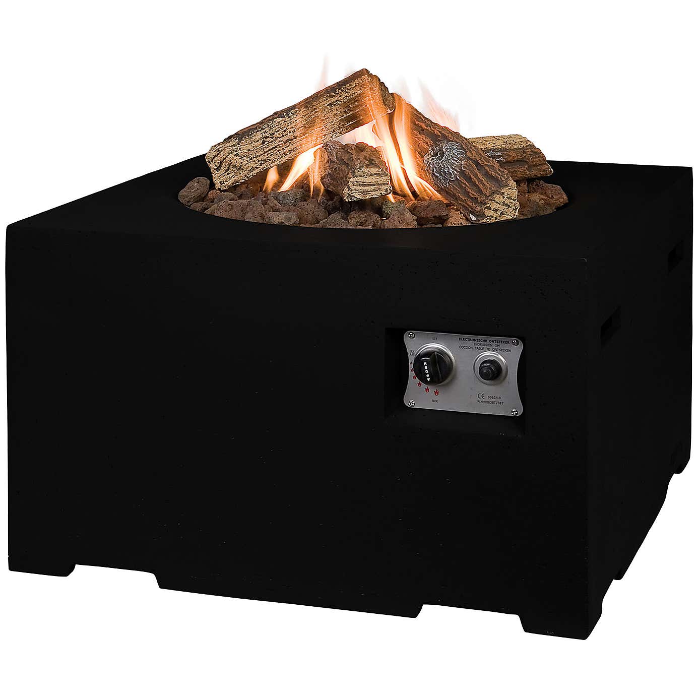 Happy Cocooning Black Small Square Fire Pit