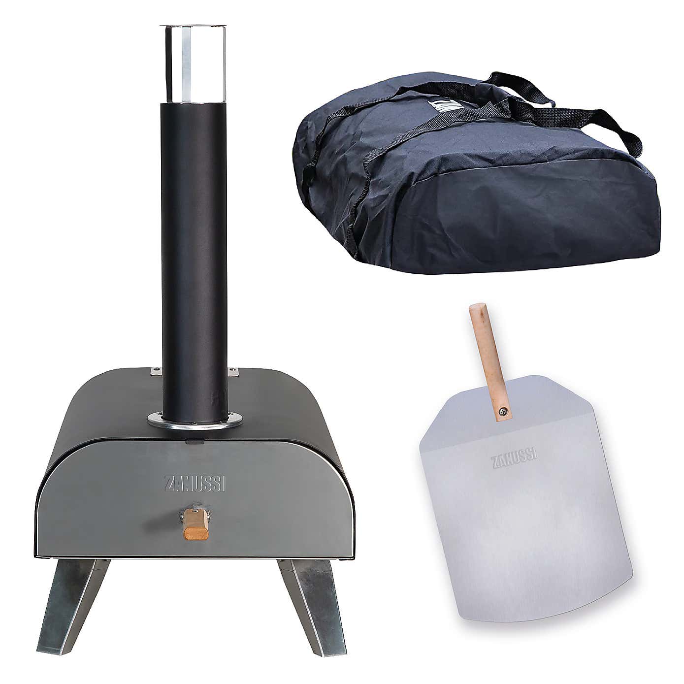 Zanussi Wood Pellet Pizza Oven with Paddle & Cover